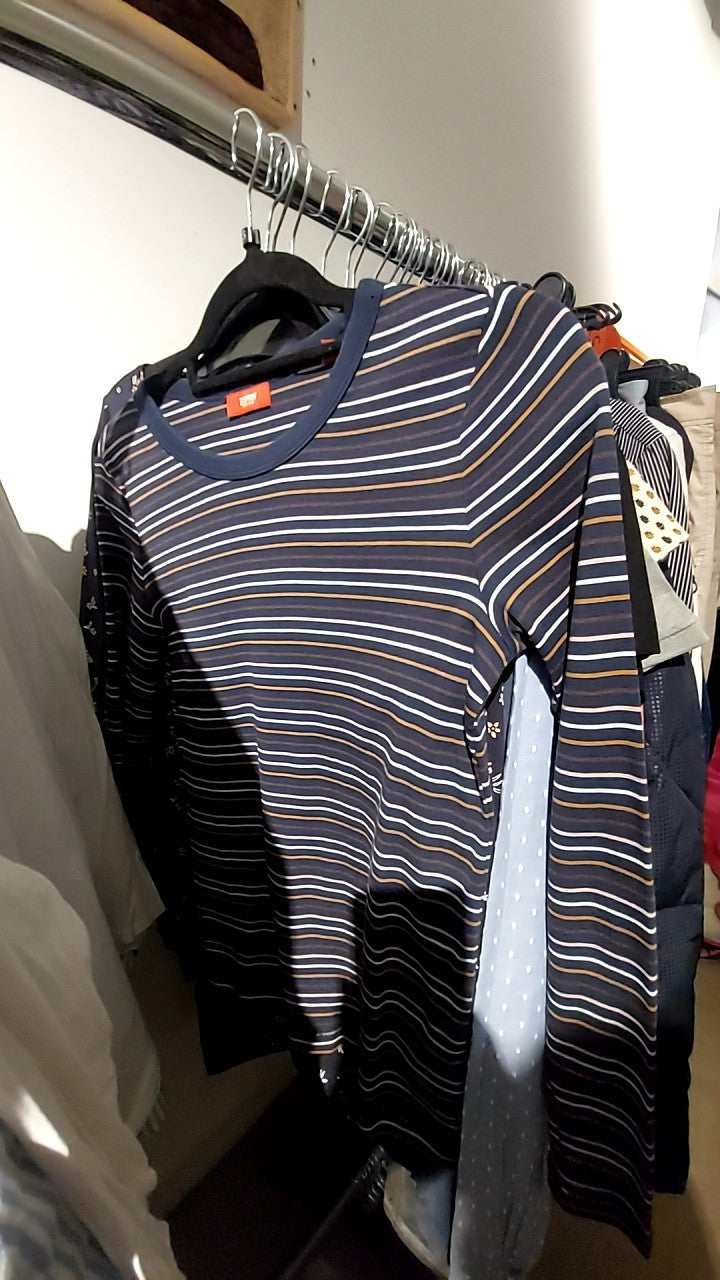 Esprit Langarmshirt Dunkelblau gestreift Gr.: S