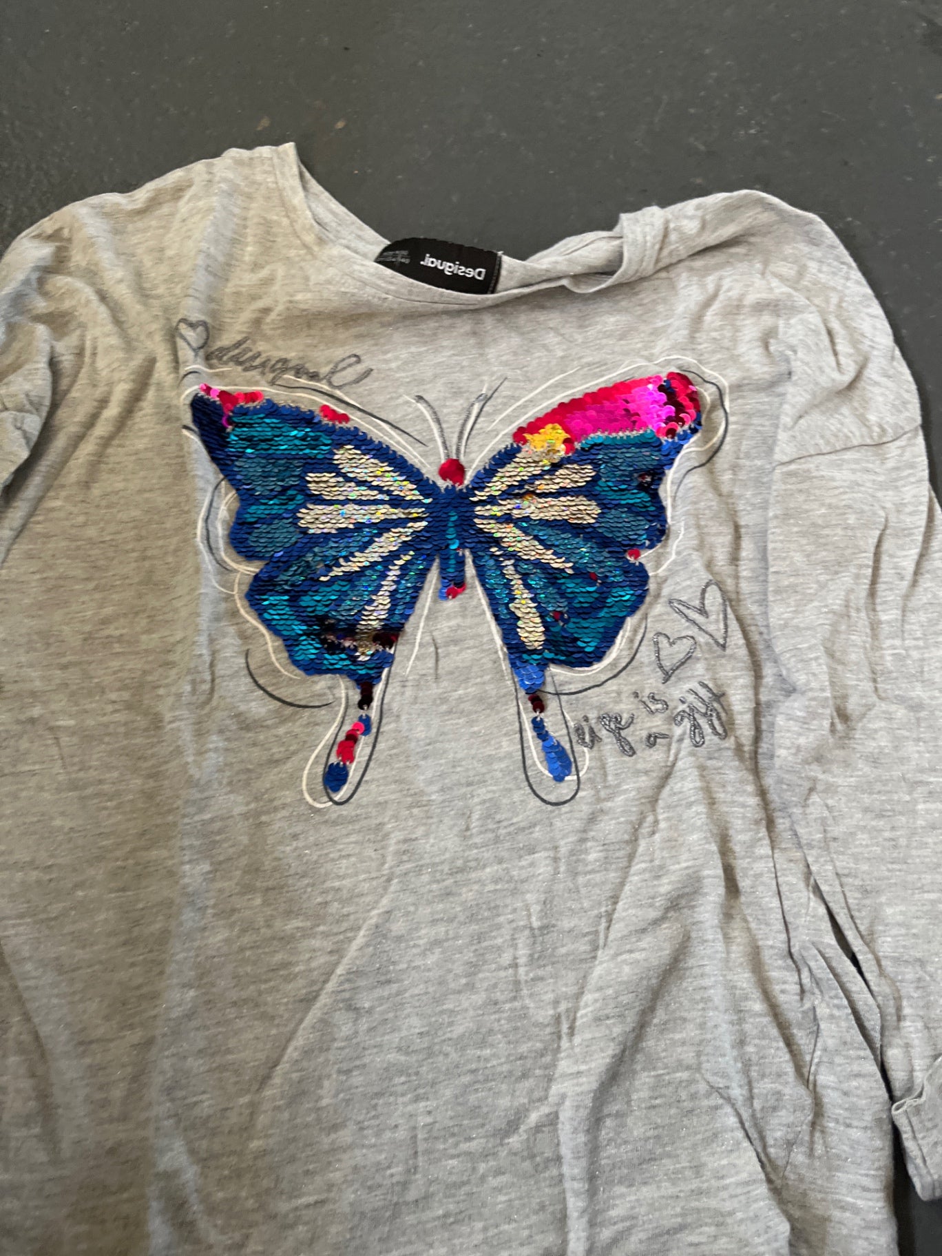 Desigual Langarmshirt Grau Gr.: 134