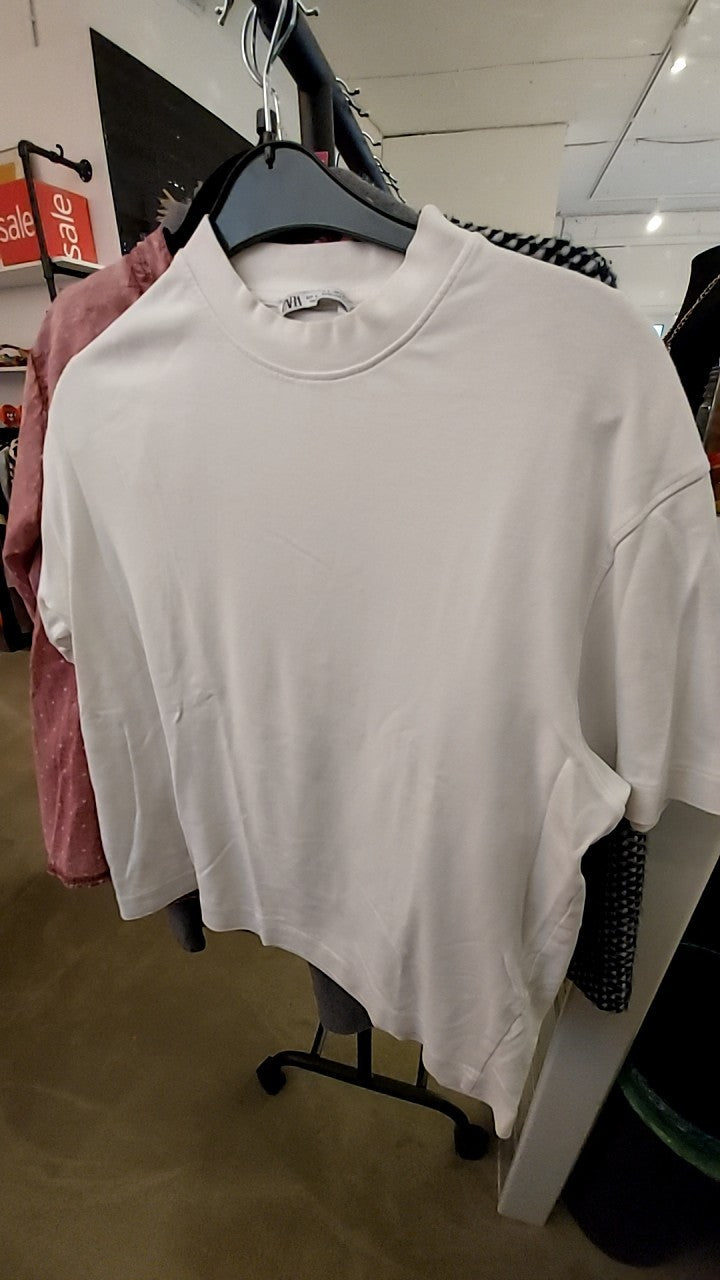 Zara T-Shirt Weiß Gr.: L