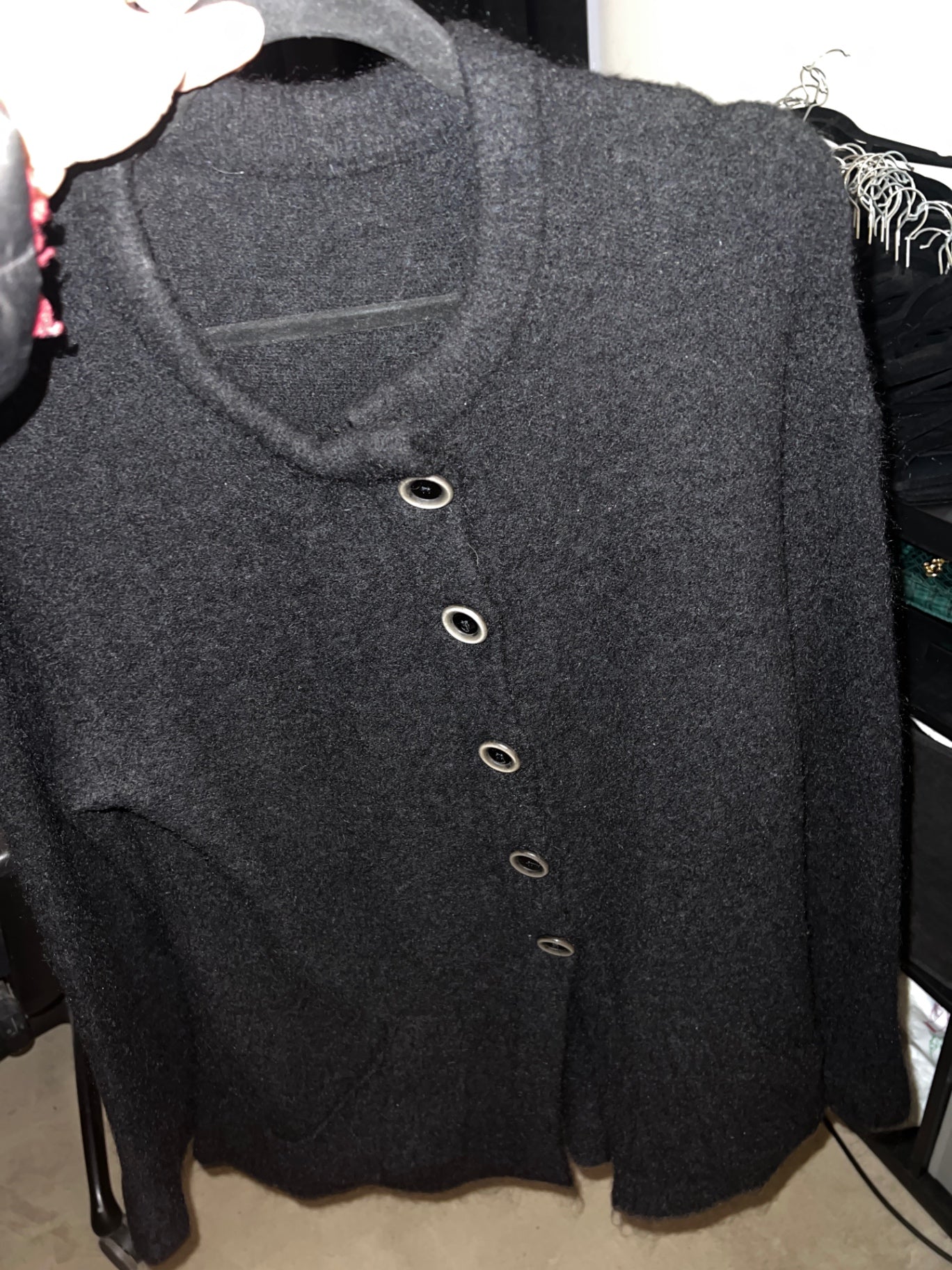 Wolle Jacke Schwarz Gr.: L