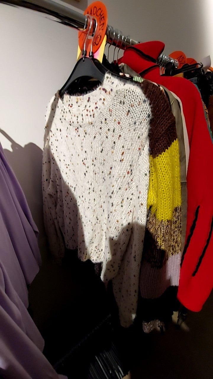 Clockhouse Pulli Weiß/bunte Punkte Gr.: L