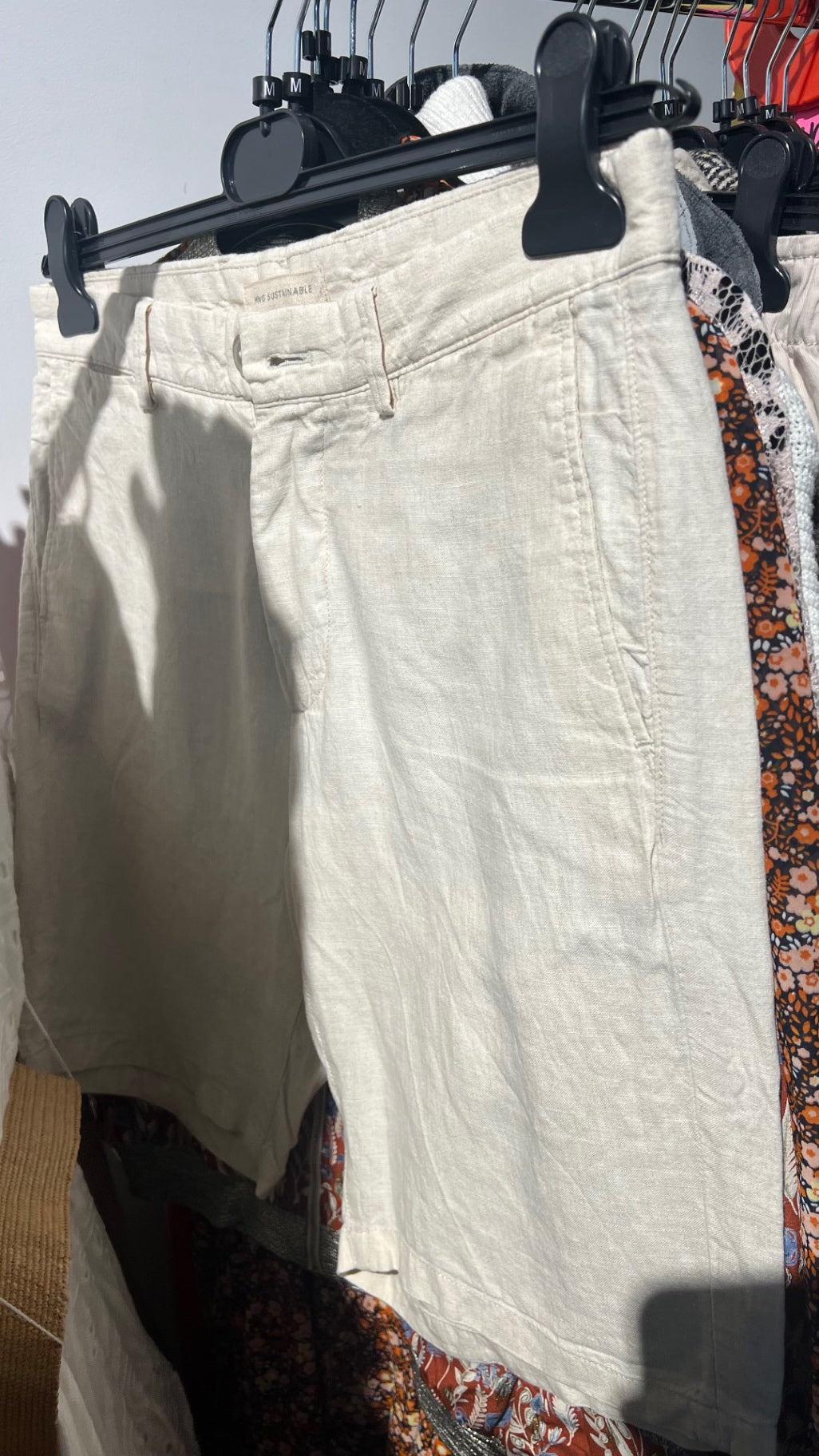 Mango Shorts Leinen Beige Gr.: M