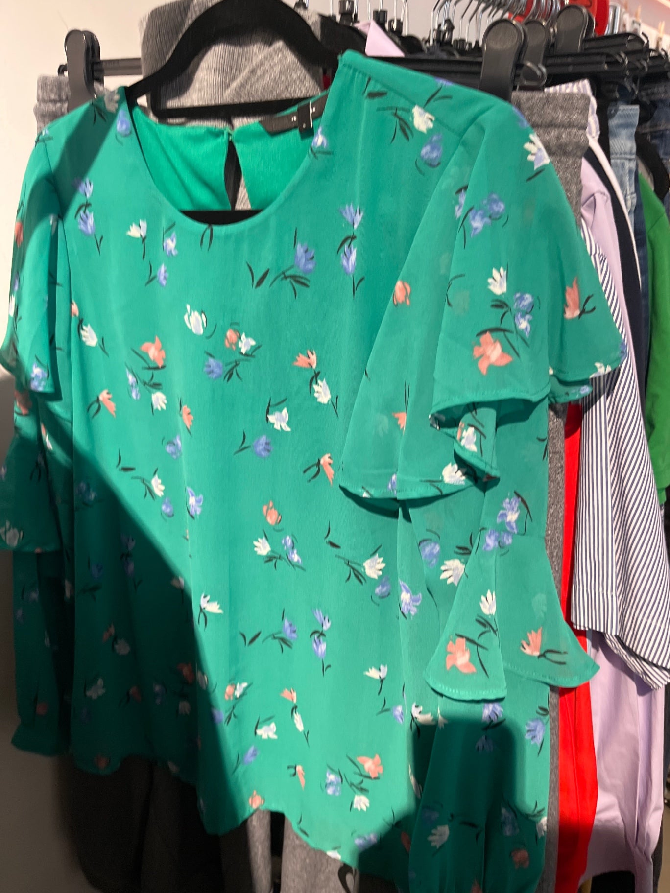 Vero moda Bluse Grün Blumen Gr.: L