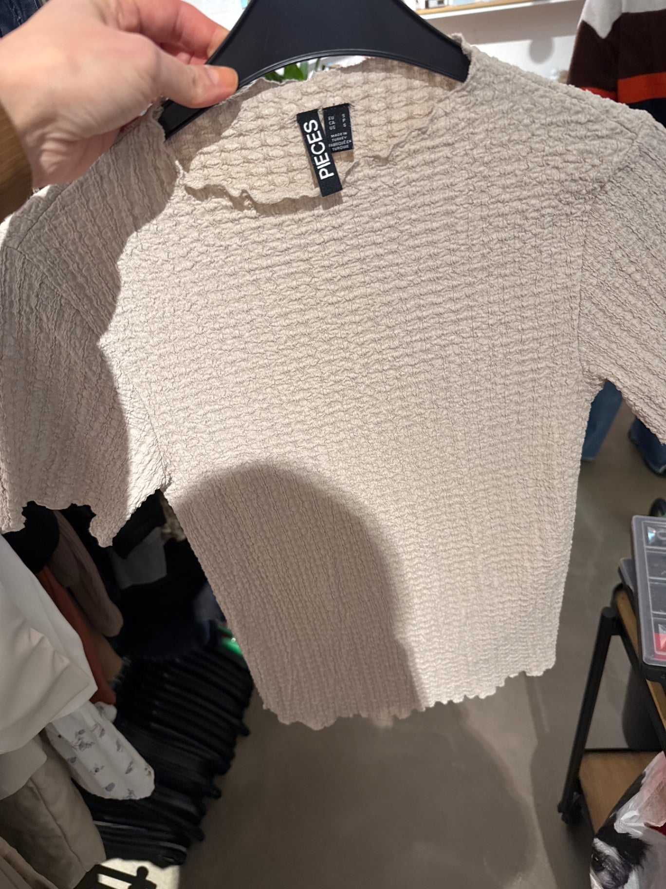 PIECES T-Shirt Beige Gr.: S