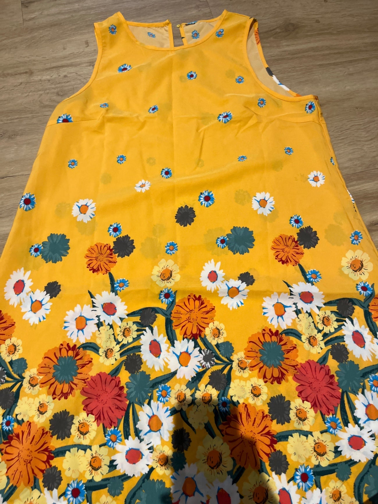 Kleid Gelb Blumen Gr.: XL