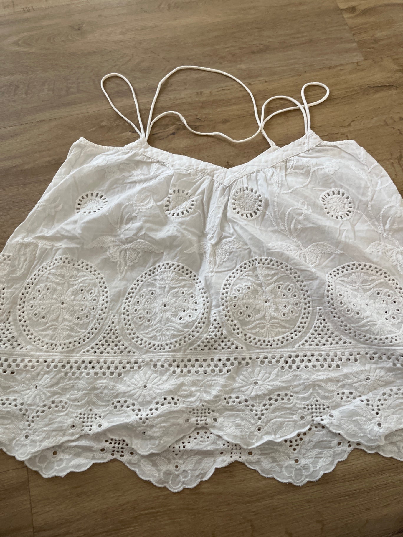 Zara Top Weiß lochmuster Gr.: M