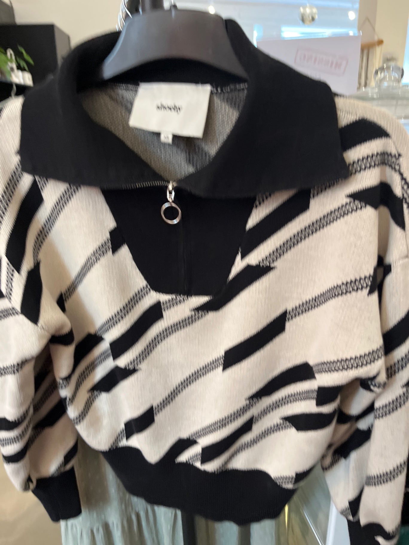 Shoeby Pullover Beige Schwarz Gr.XS