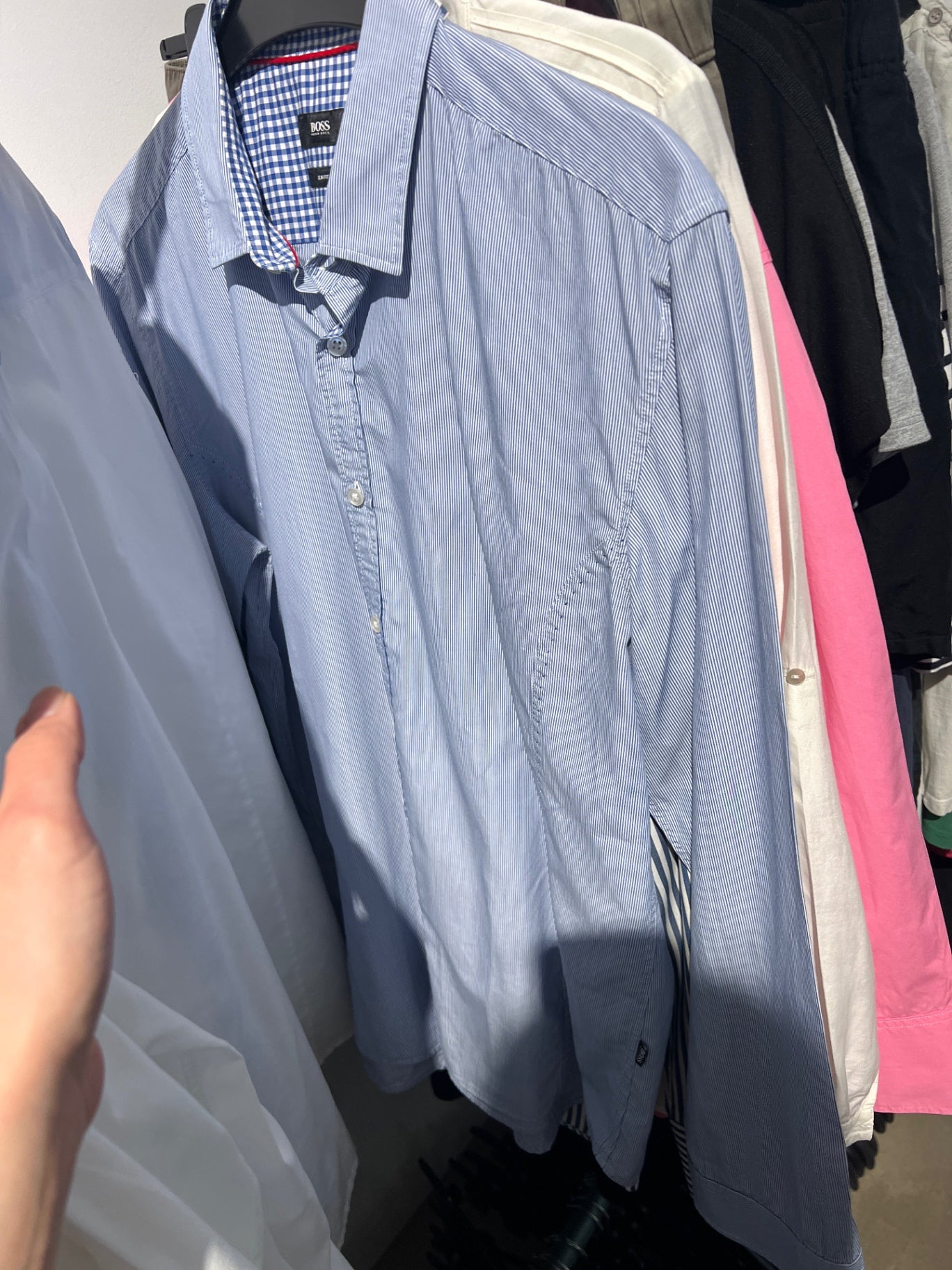 BOSS Hemd Hellblau Streifen Gr.: XL