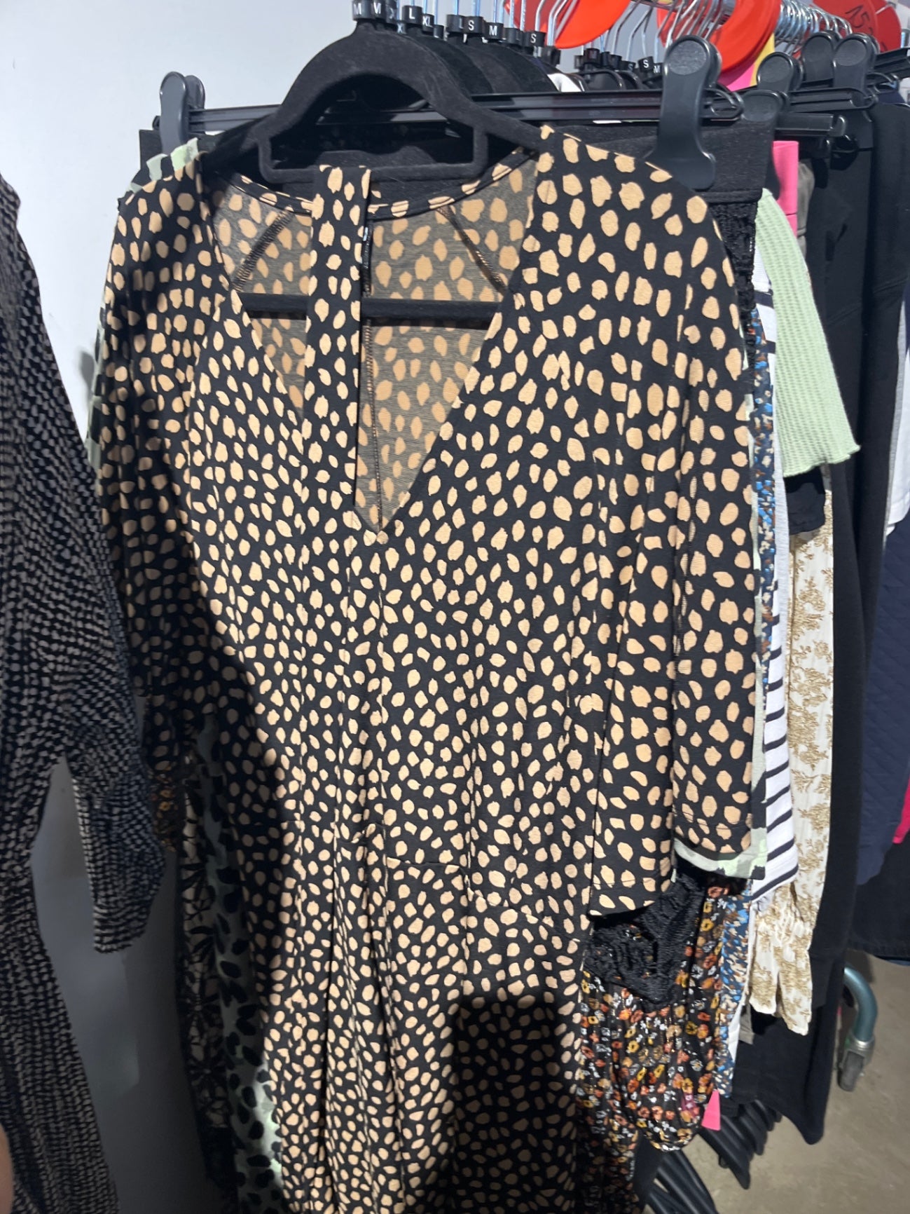 HEMA Kleid Schwarz beige Gr.: M