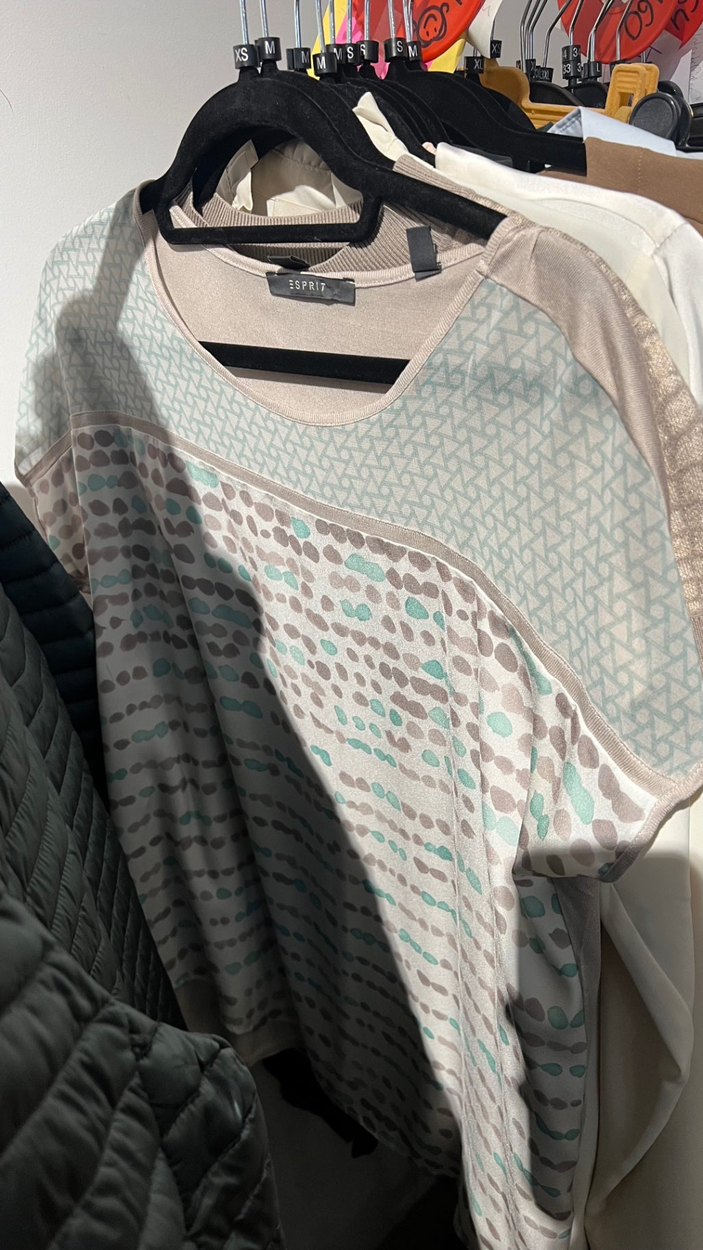 Esprit Blusenshirt Beige Grün Gr.: XS