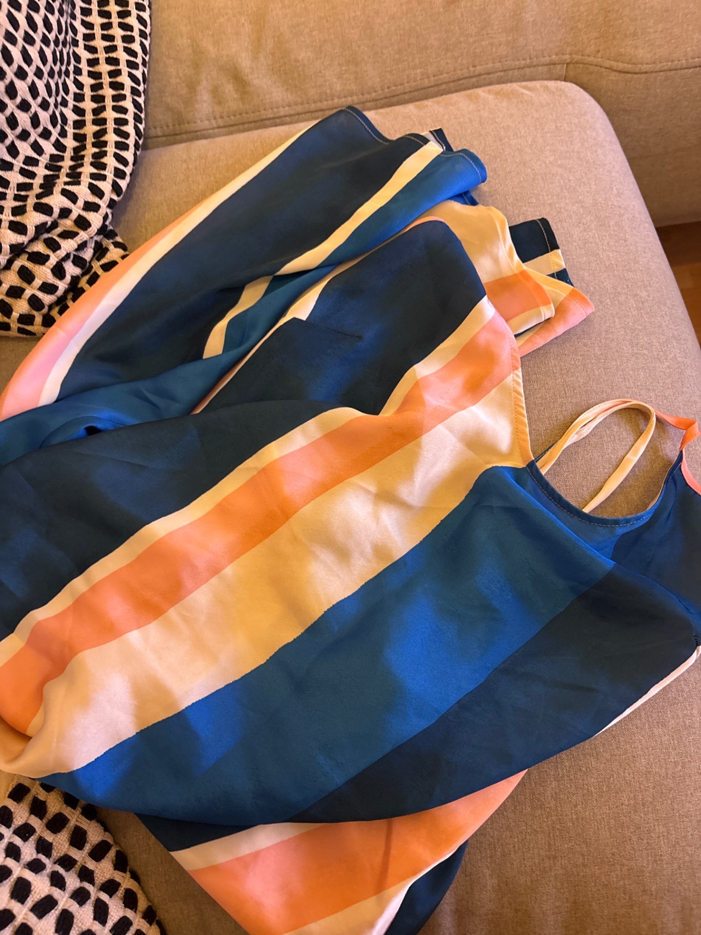 H&M Kleid Blau, rosa weiß Gr.: S