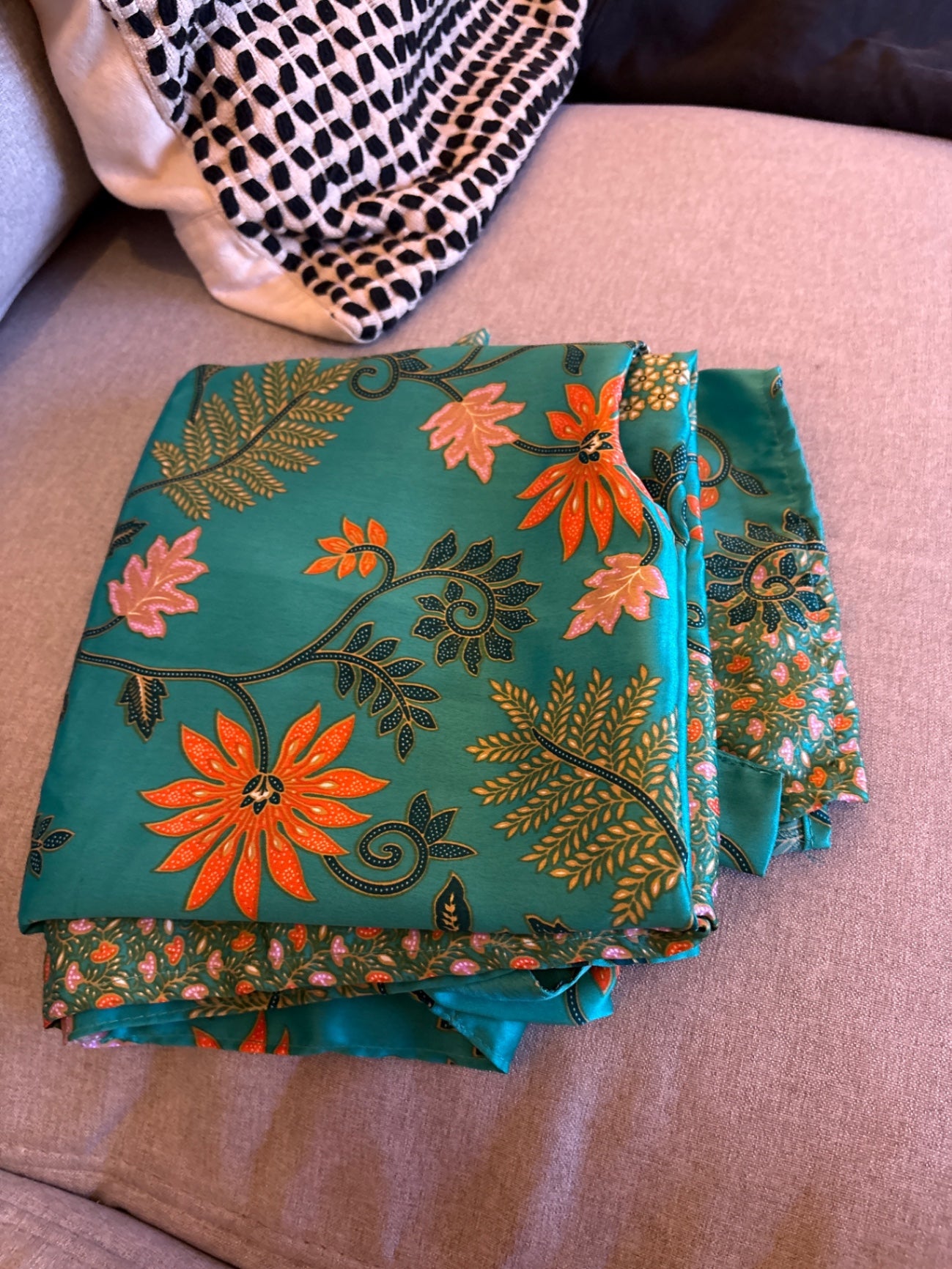Wickelhose Türkis orange Blumen Gr.: S