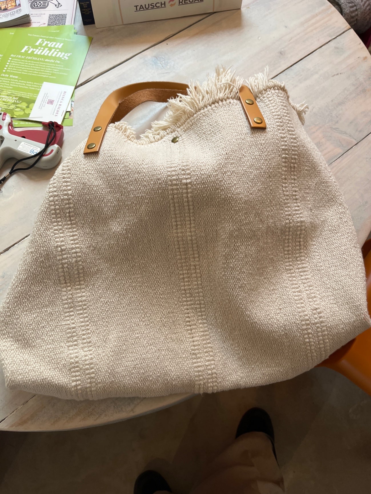 Tasche Beige, Fehler im Stoff 5,50
