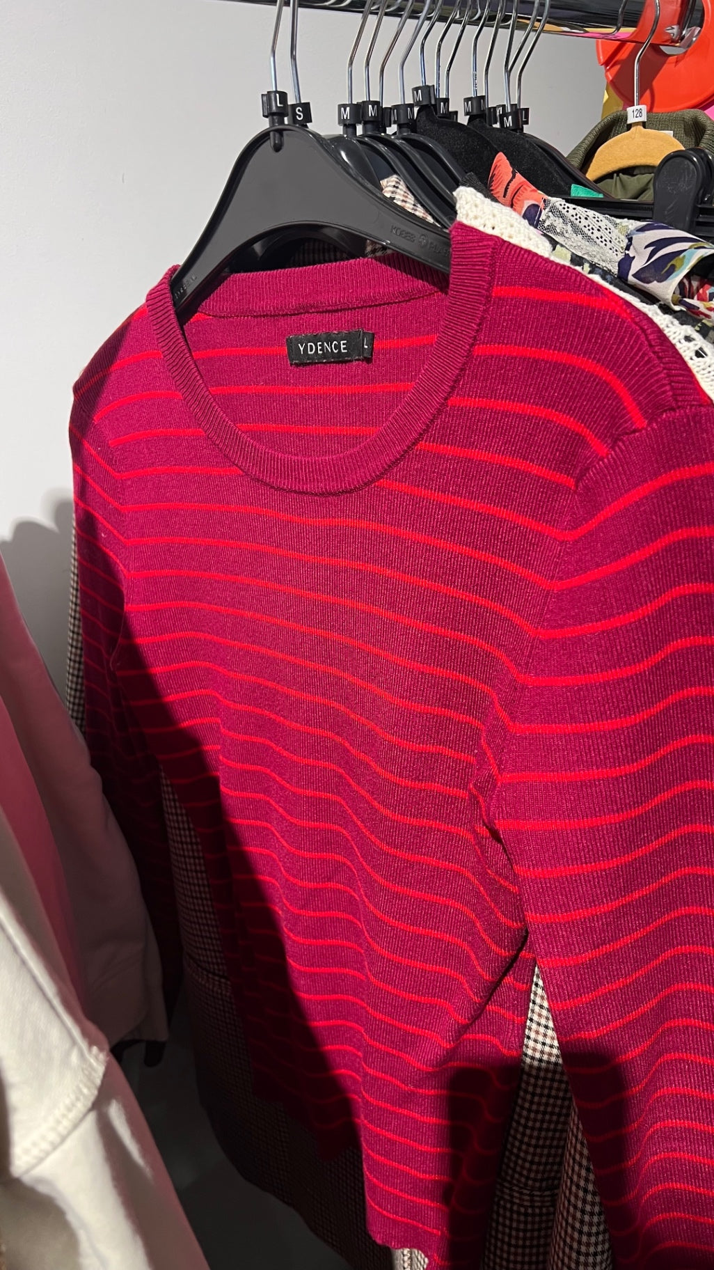 YDENCE Pullover Rot mit roten Streifen Gr.: L