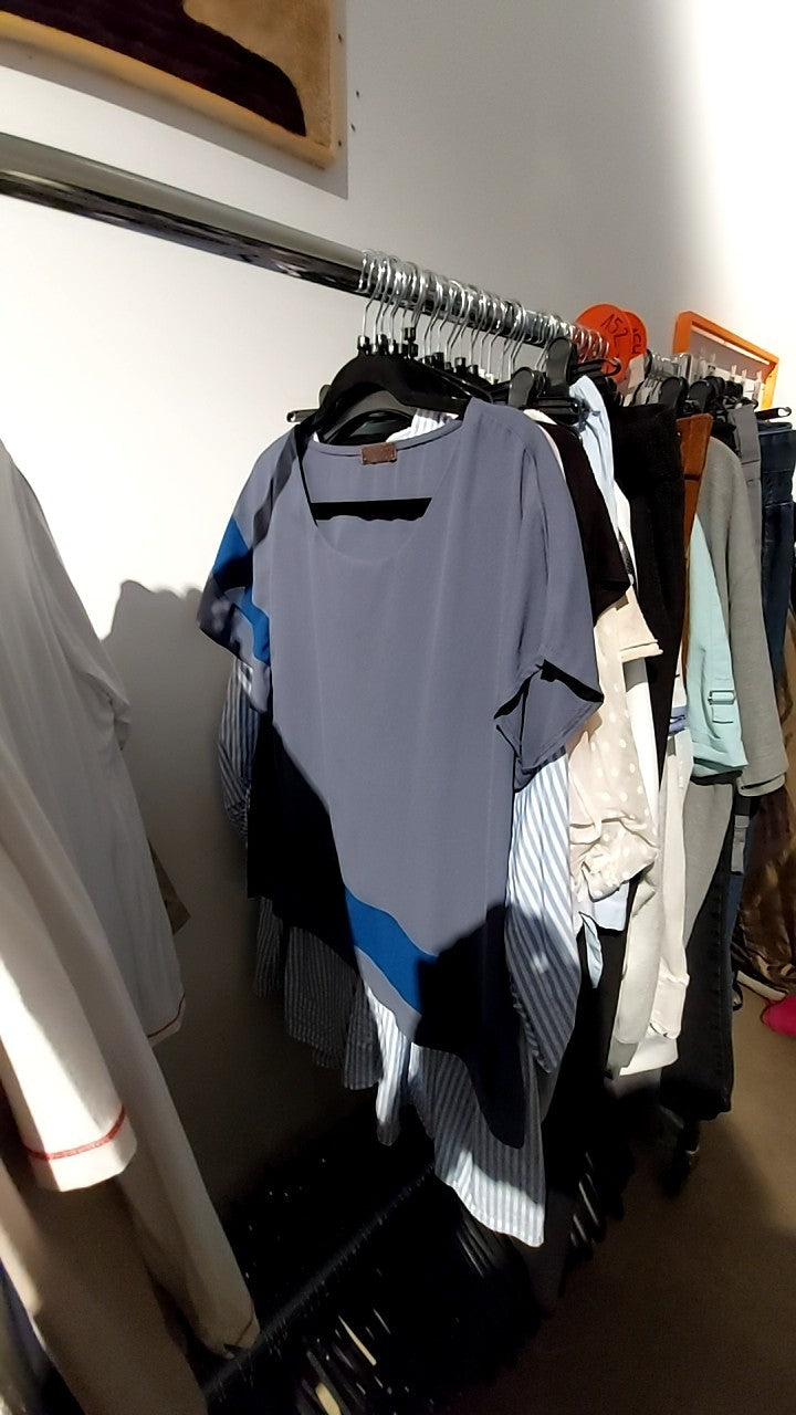 T-Shirt Grau, Blau Gr.: XL