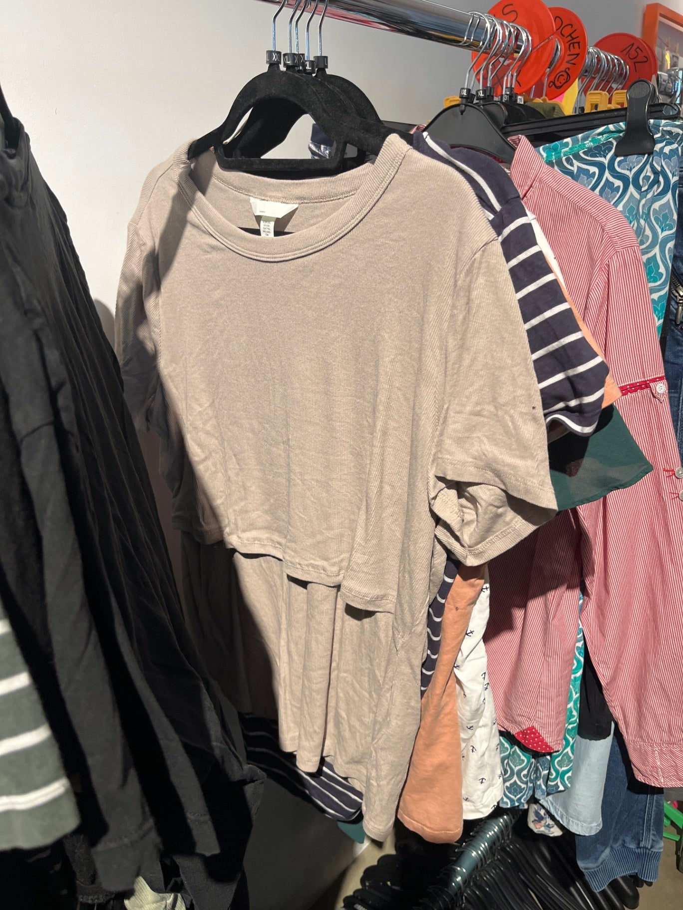 H&M Stillshirt Beige Gr.: XXL