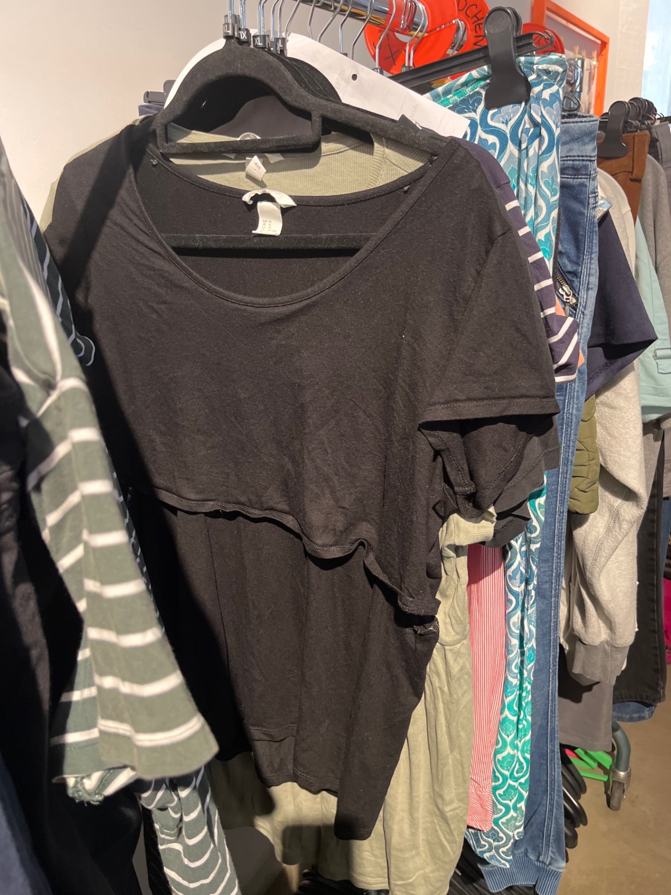 H&M Stillshirt Schwarz Gr.: XL