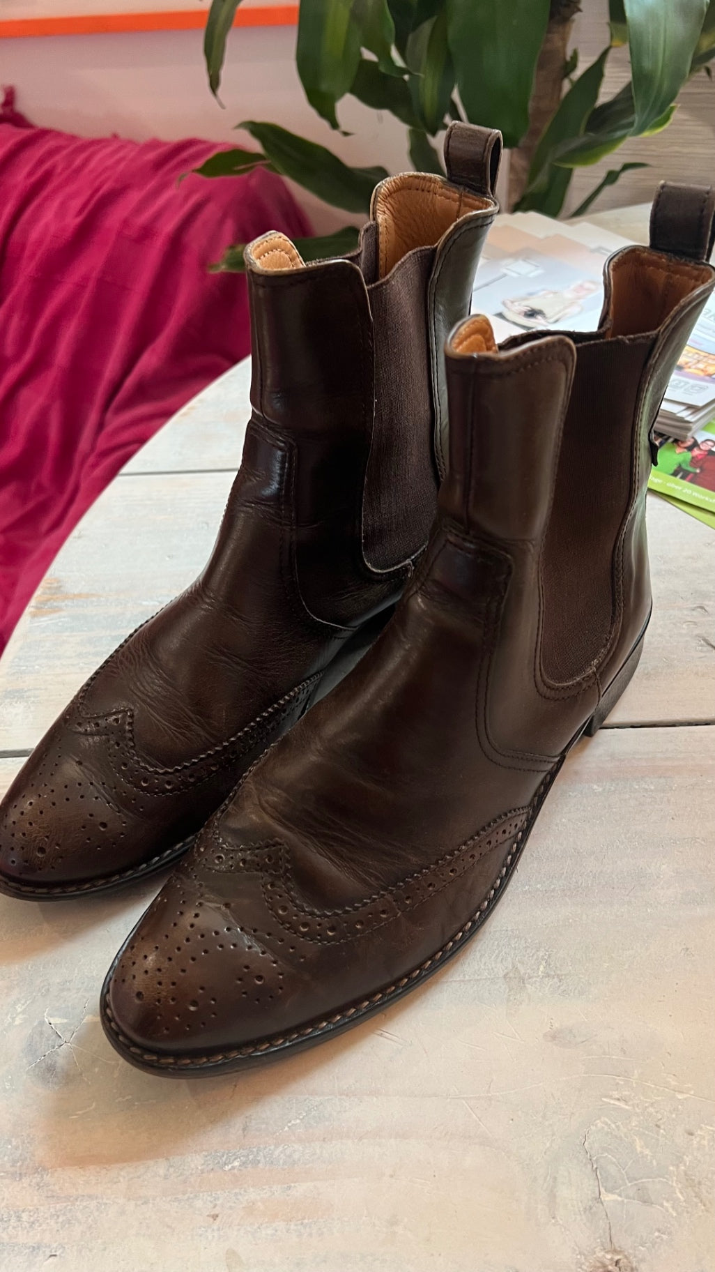 Hilfiger Boots Dunkelbraun // Gebrauchsspuren Gr.: 39