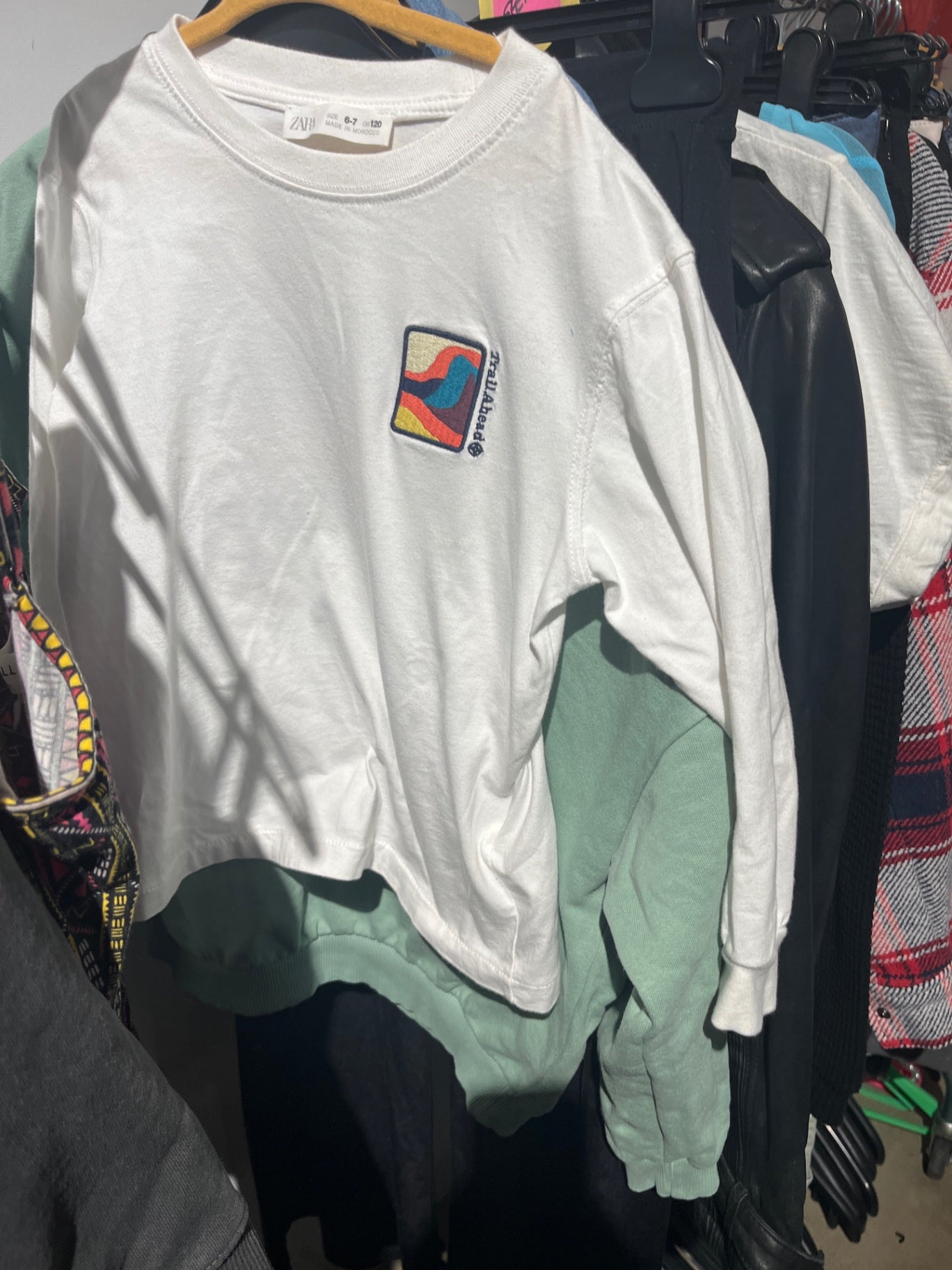 Zara Langarmshirt Weiß Gr.: 122