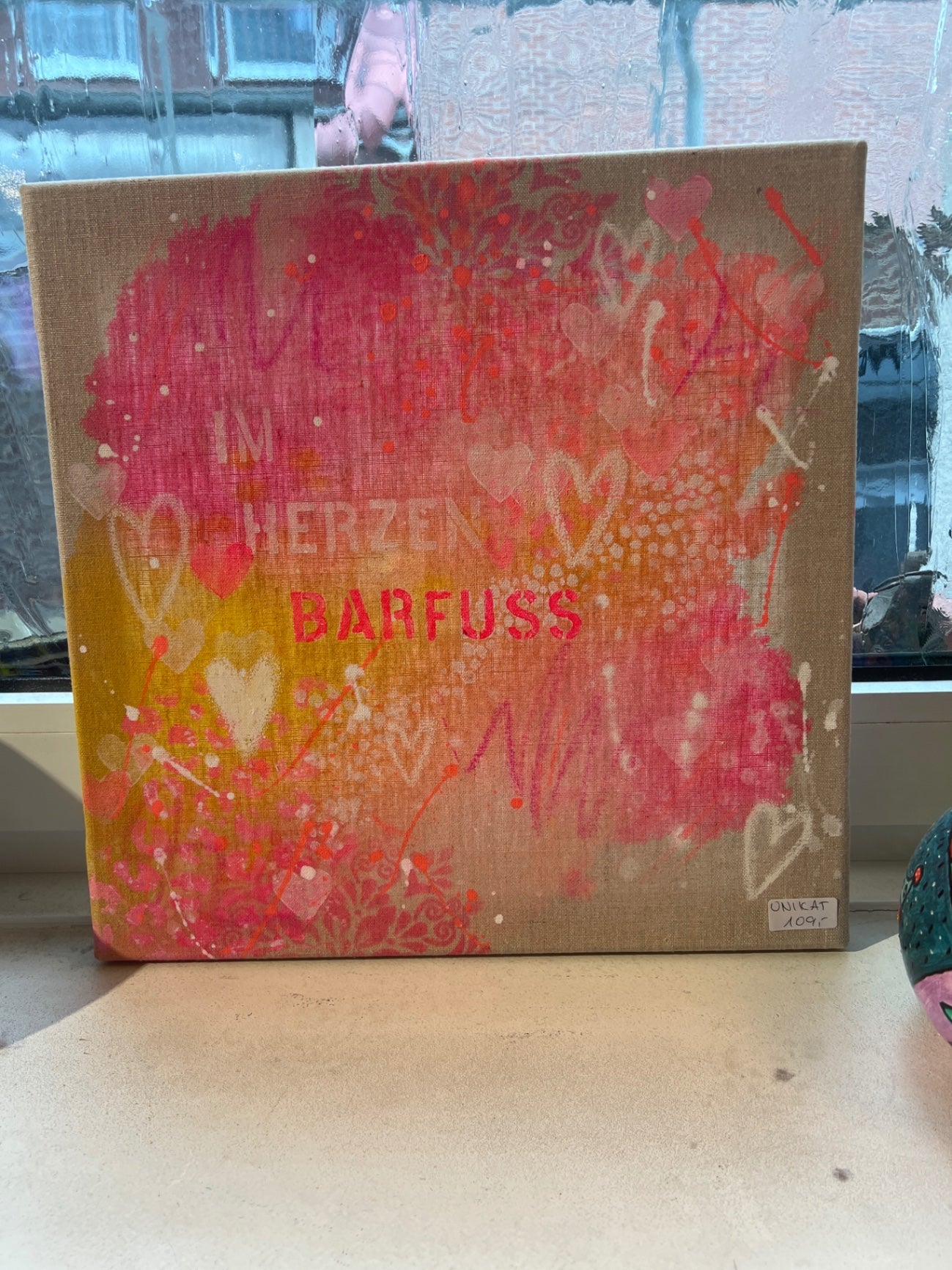 HELLY POP UP Bild 40x40 Im Herzen Barfuss