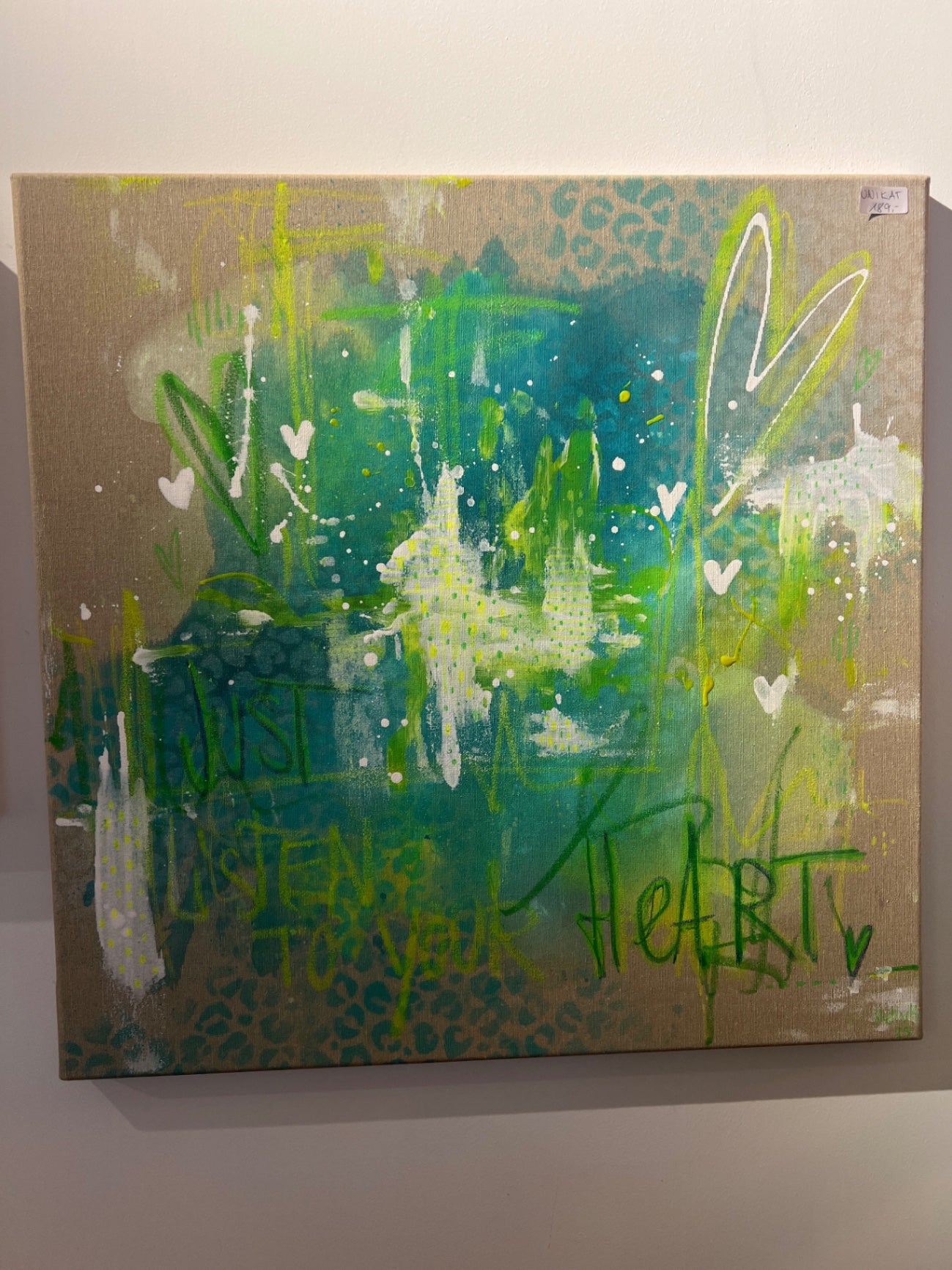 Helly POP-UP Bild 60x60 Grün „Just Listen to your Heart“