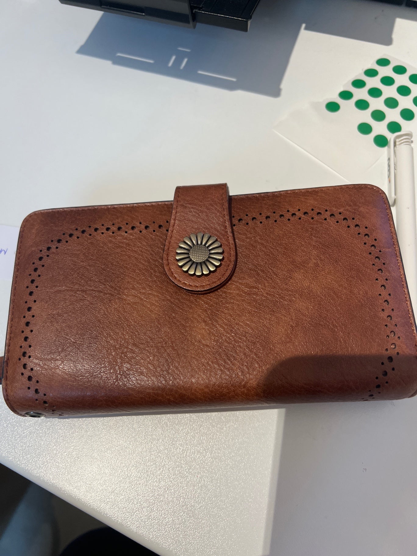 „Veganes Leder“ Geldbörse Braun