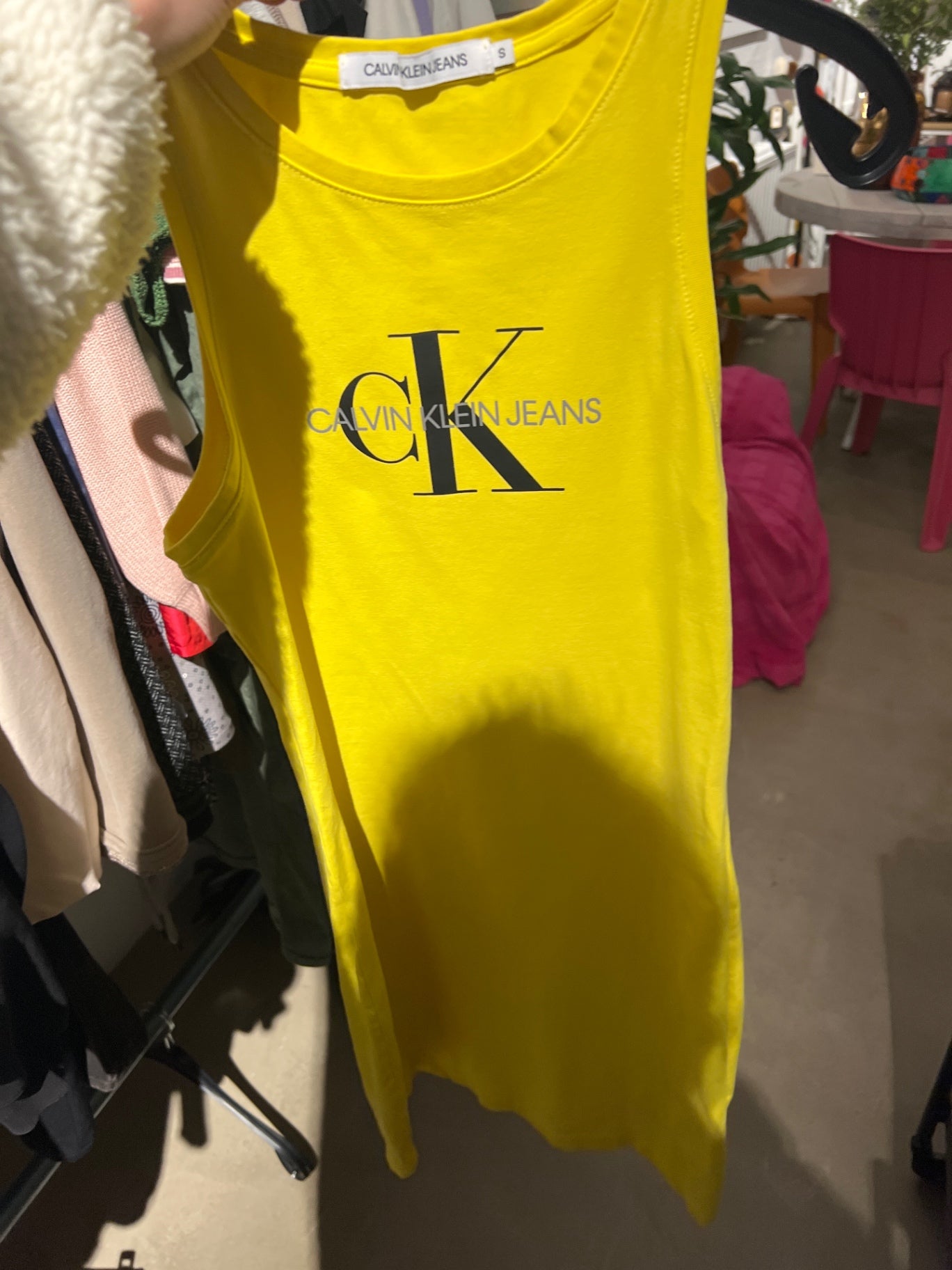 Calvin Klein Jeans Kleid Gelb Gr.: S