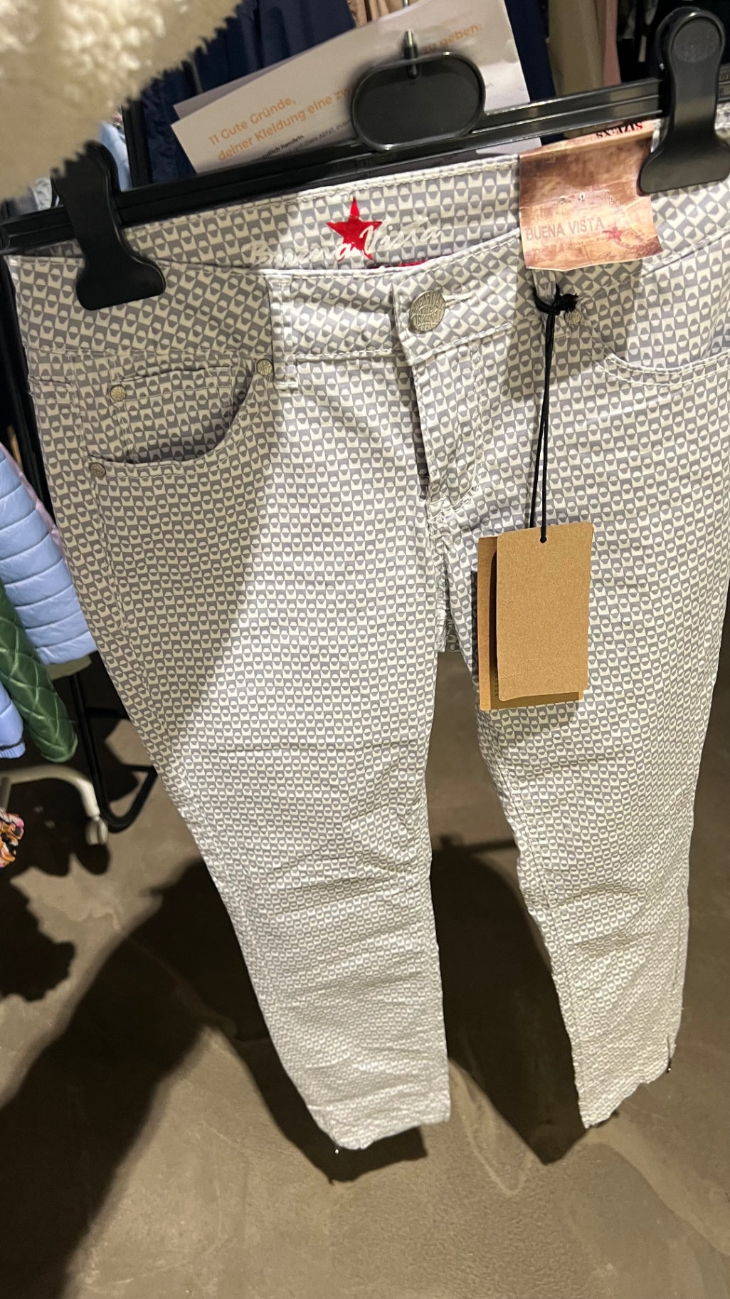 NEU - BUENA VISTA Hose Weiß Grau Gr.: XXS