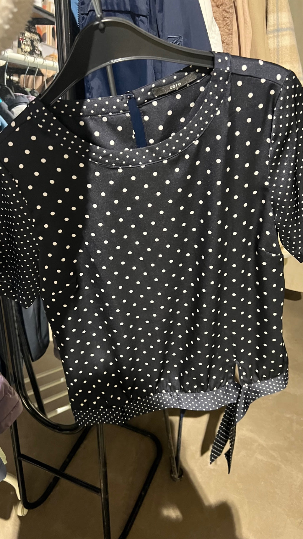 zero Bluse Schwarz weiße Punkte Gr.: S