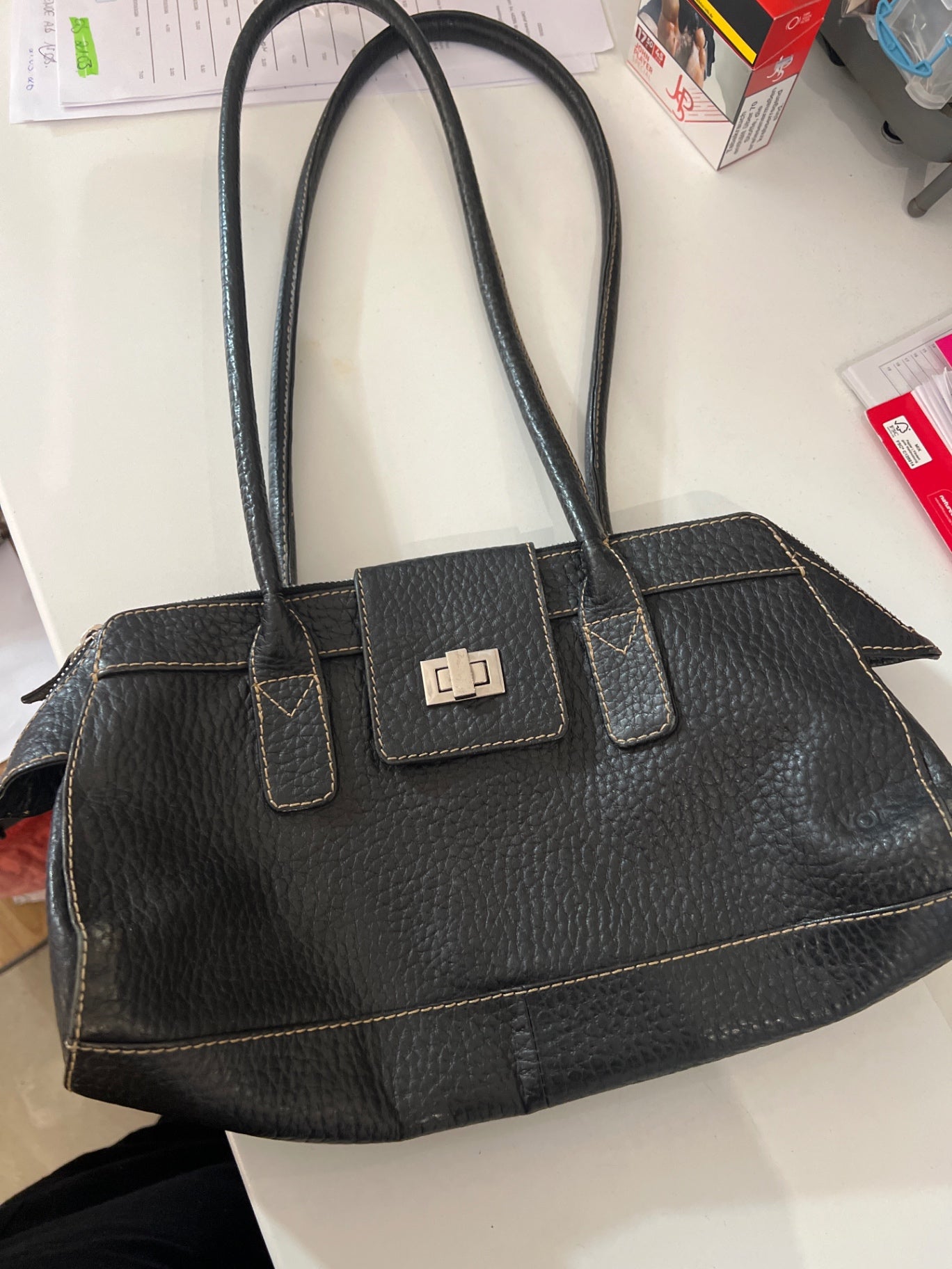 Voi Ledertasche Schwarz