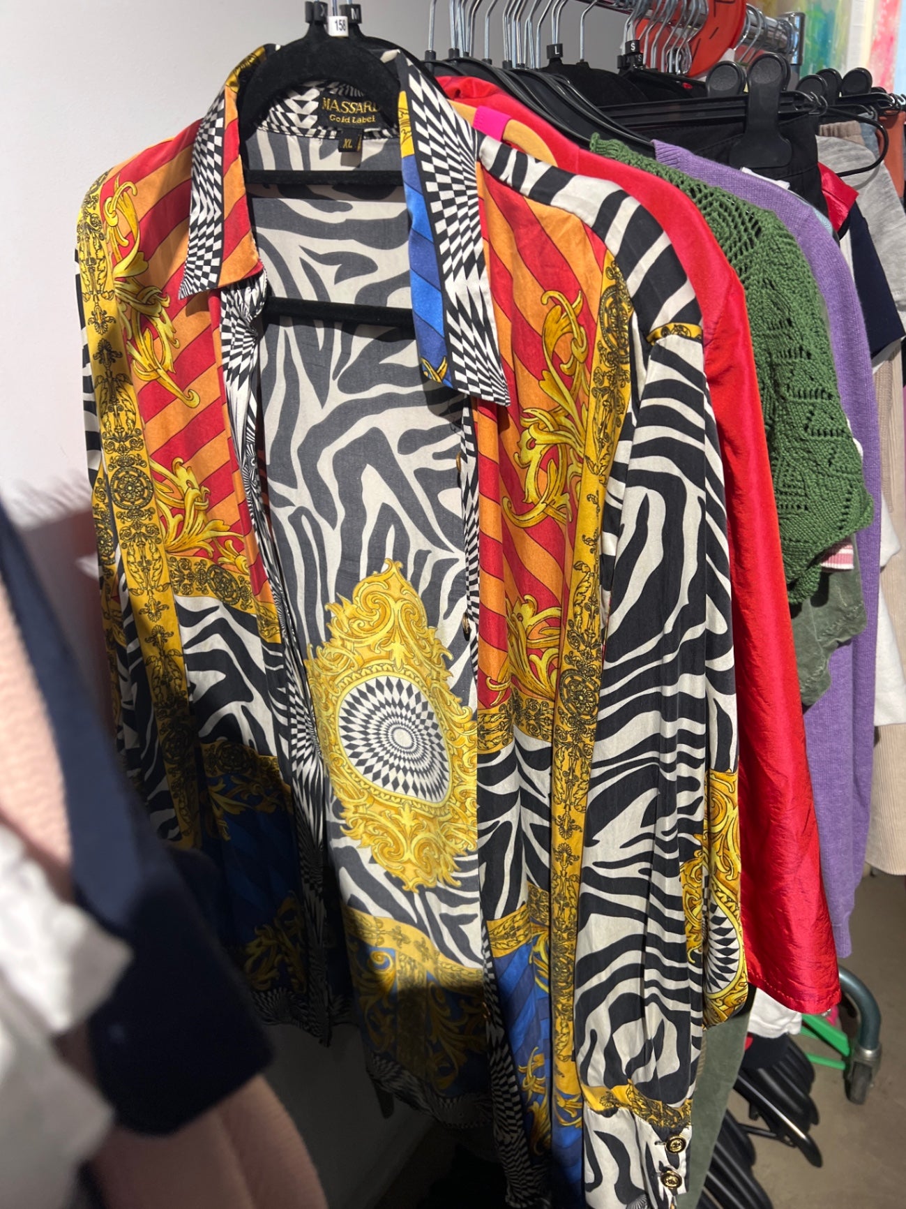 Massardi Bluse Seide Bunt Gr.: XL