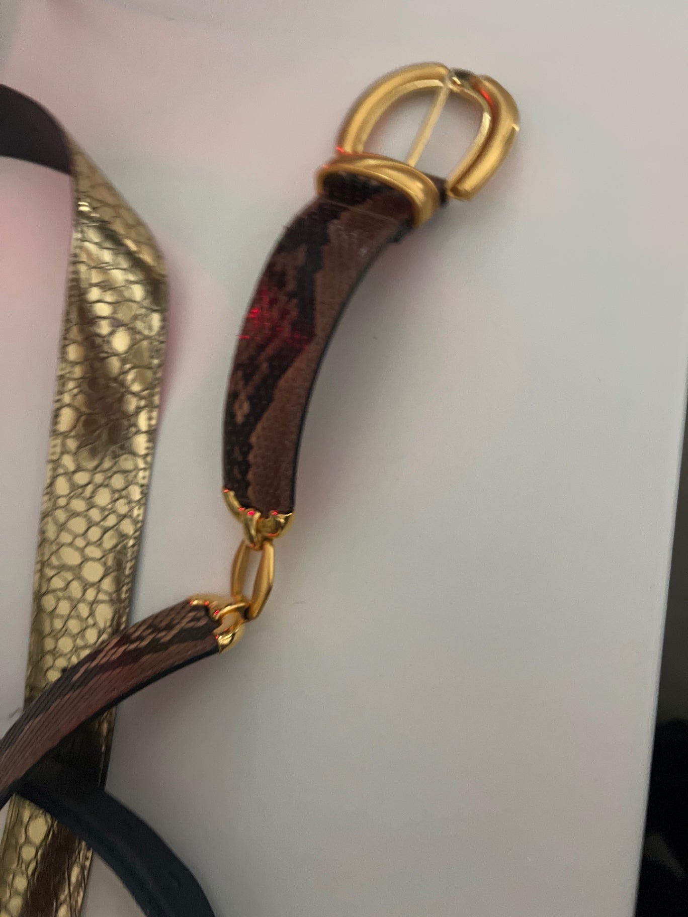 Made in Italy Gürtel Braun, Gold, Schwarz