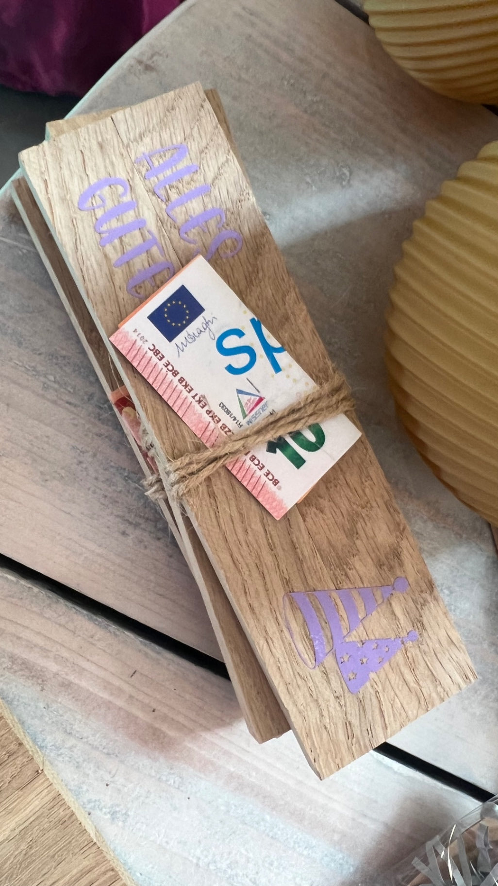 Geldgeschenk Holz