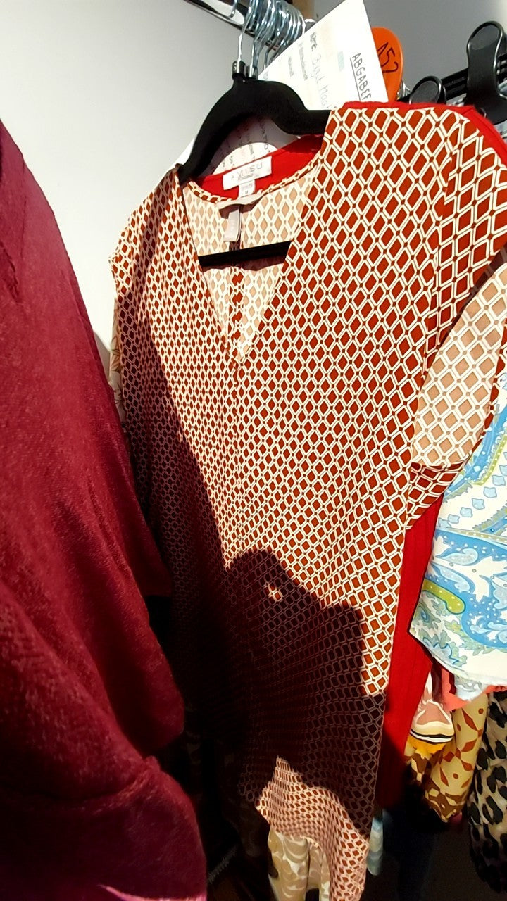 H&M Kleid Rostbraun/Weiß Gr.: S
