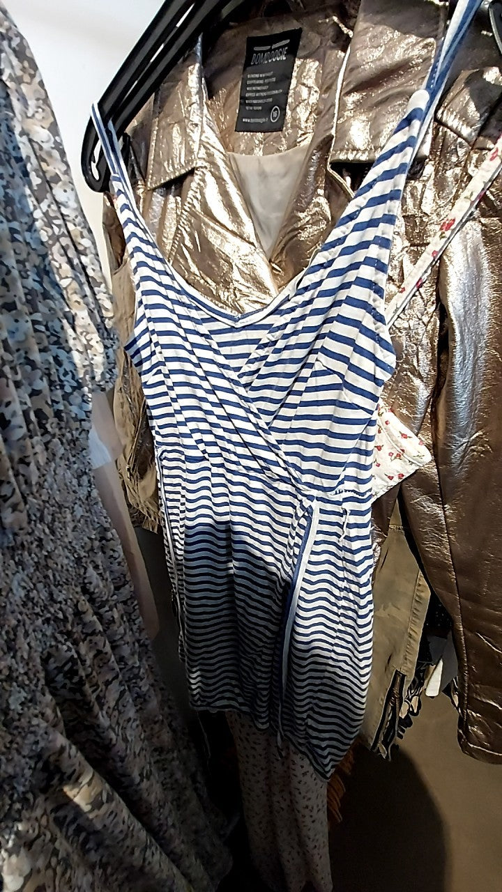 H&M Top/Kleid Blau-Weiß Gr.: XS