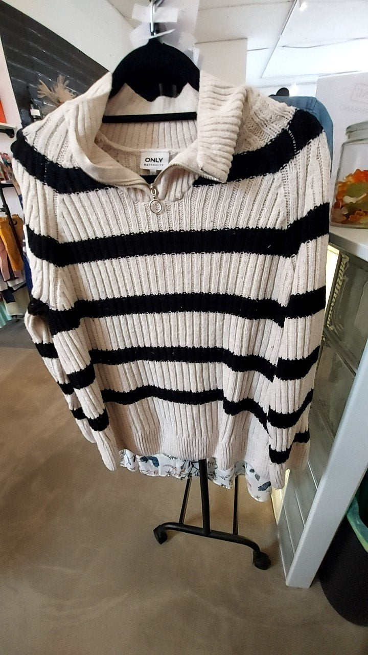 ONLY Umstands-Puli Beige/Schwarz Gr.: L