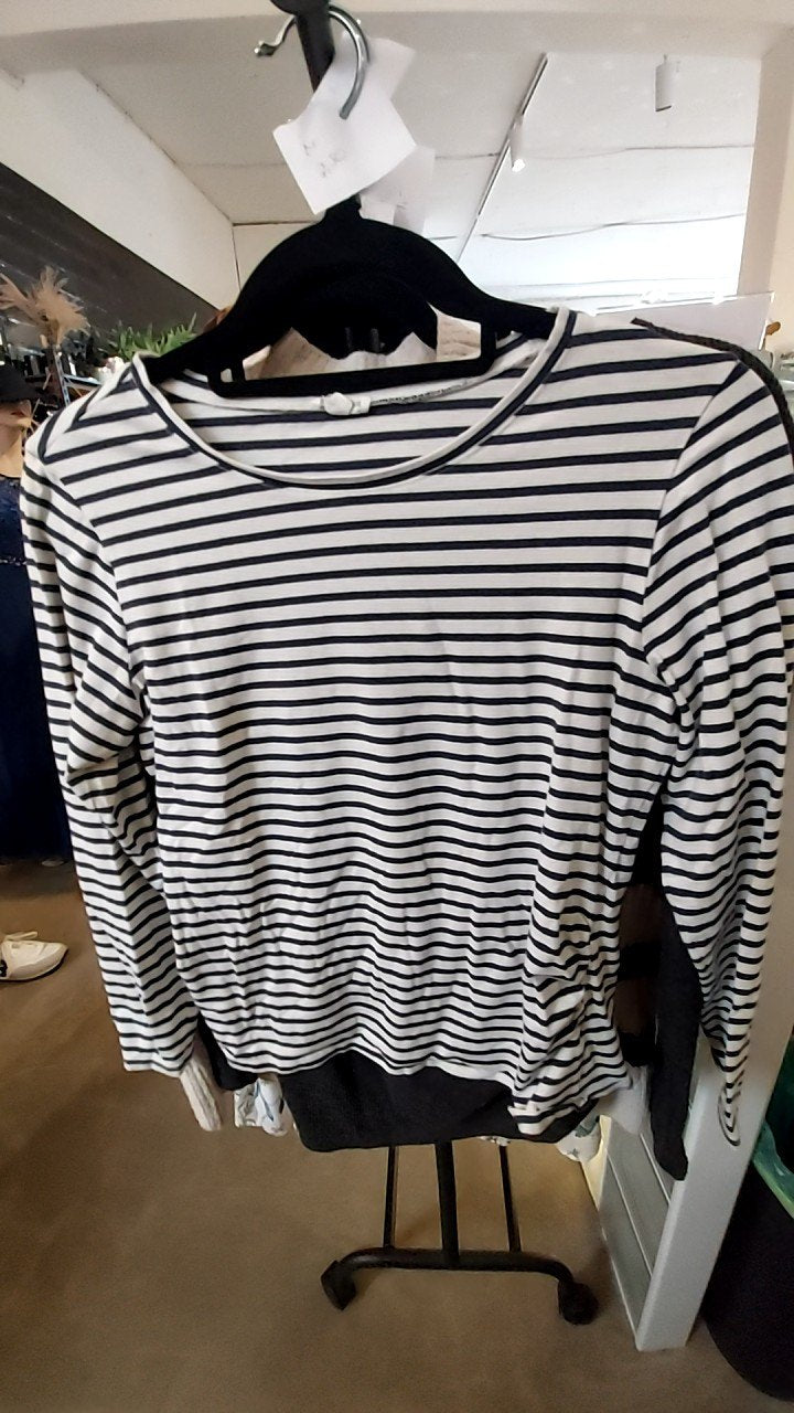 Verbaudet Umstandsshirt Weiß/Blau Gr.: M