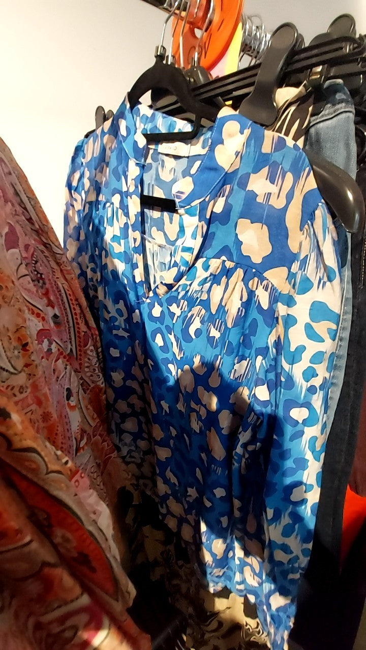 Vera Jo Bluse Blau und Weiß Gr.: M
