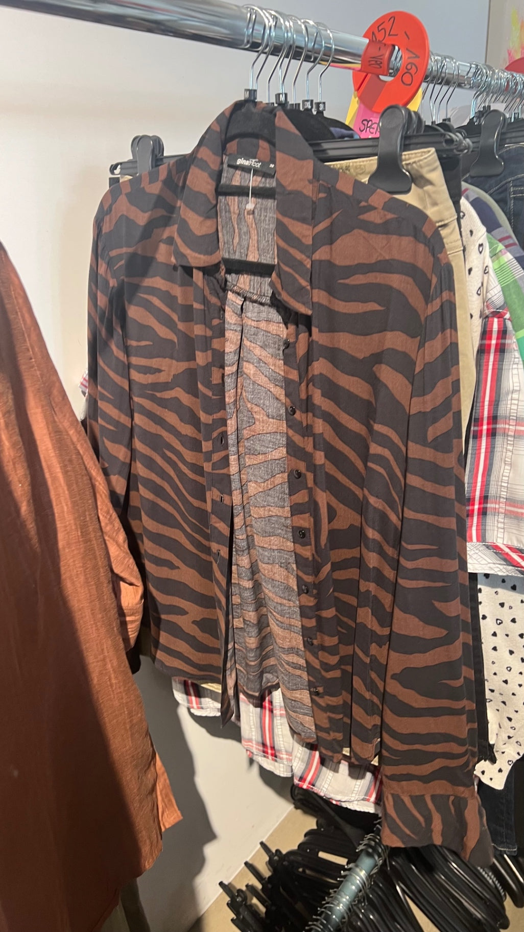 Gina Tricot Bluse Braun und Schwarz Gr.: M