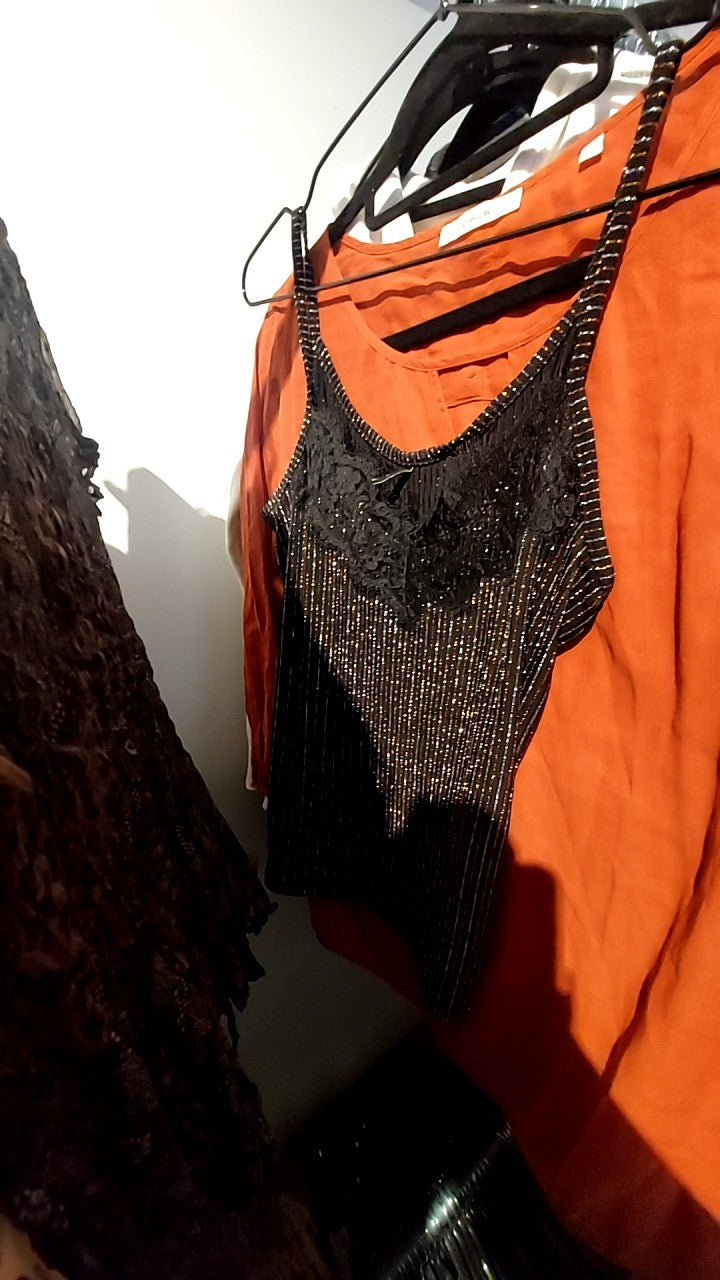 Only Top Schwarz mit Gold Gr.: XS