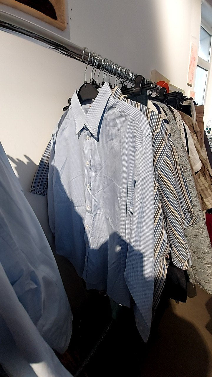 Montego Hemd Weiß/Blau kariert Gr.: 41/42