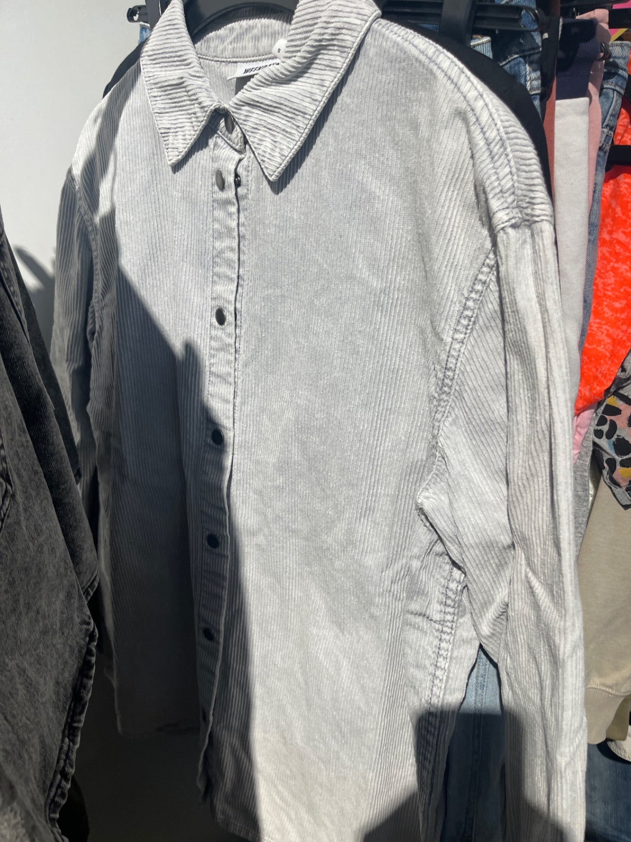 Weekday Cord Hemd Grau Gr.: S