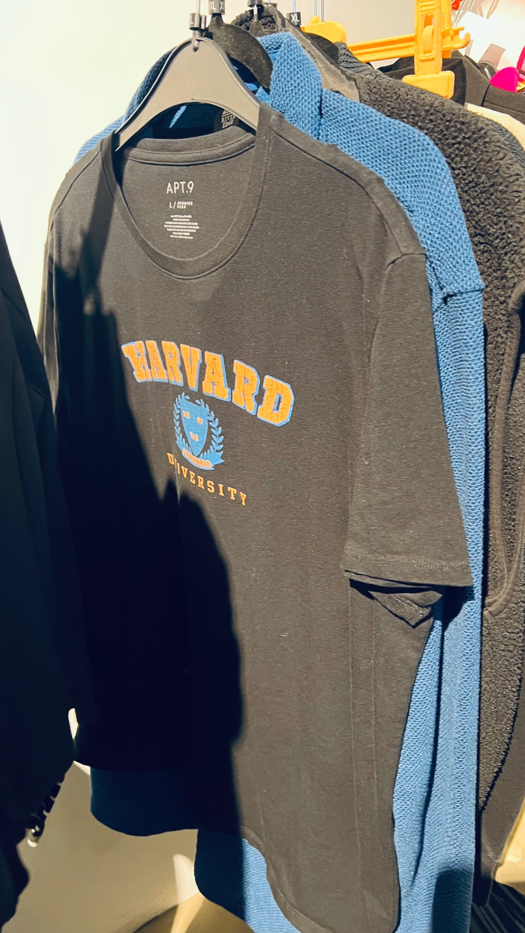 Harvard T-Shirt Schwarz und Blau Gr.: M