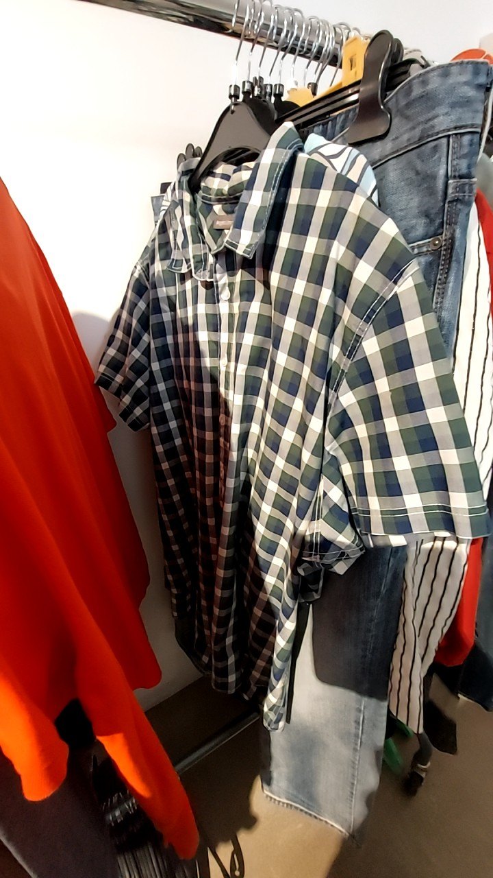 Angelo Litrico Hemd Grün/Blau/Weiß Gr.: XXXXL