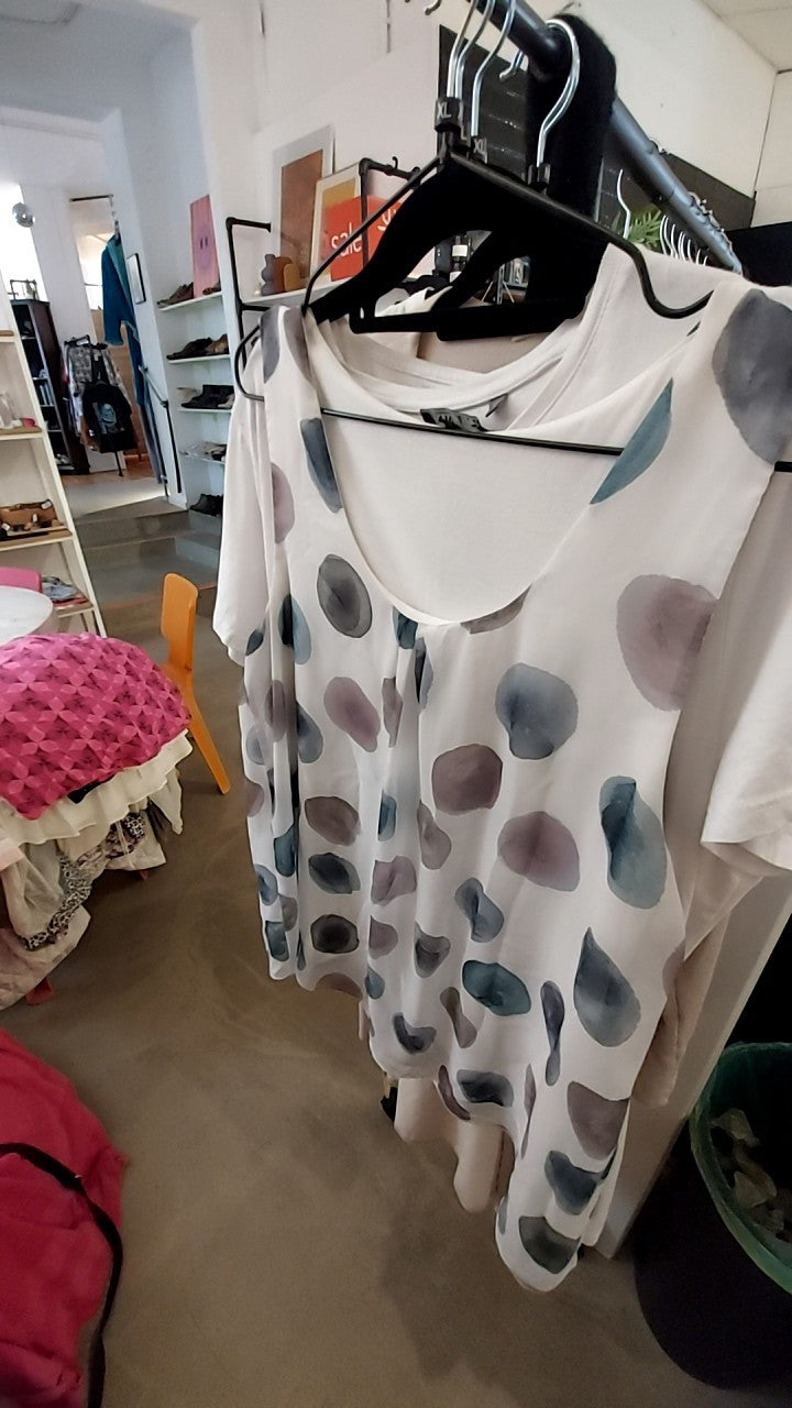 Vivance Bluse Weiß mit Punkten Gr.: XL