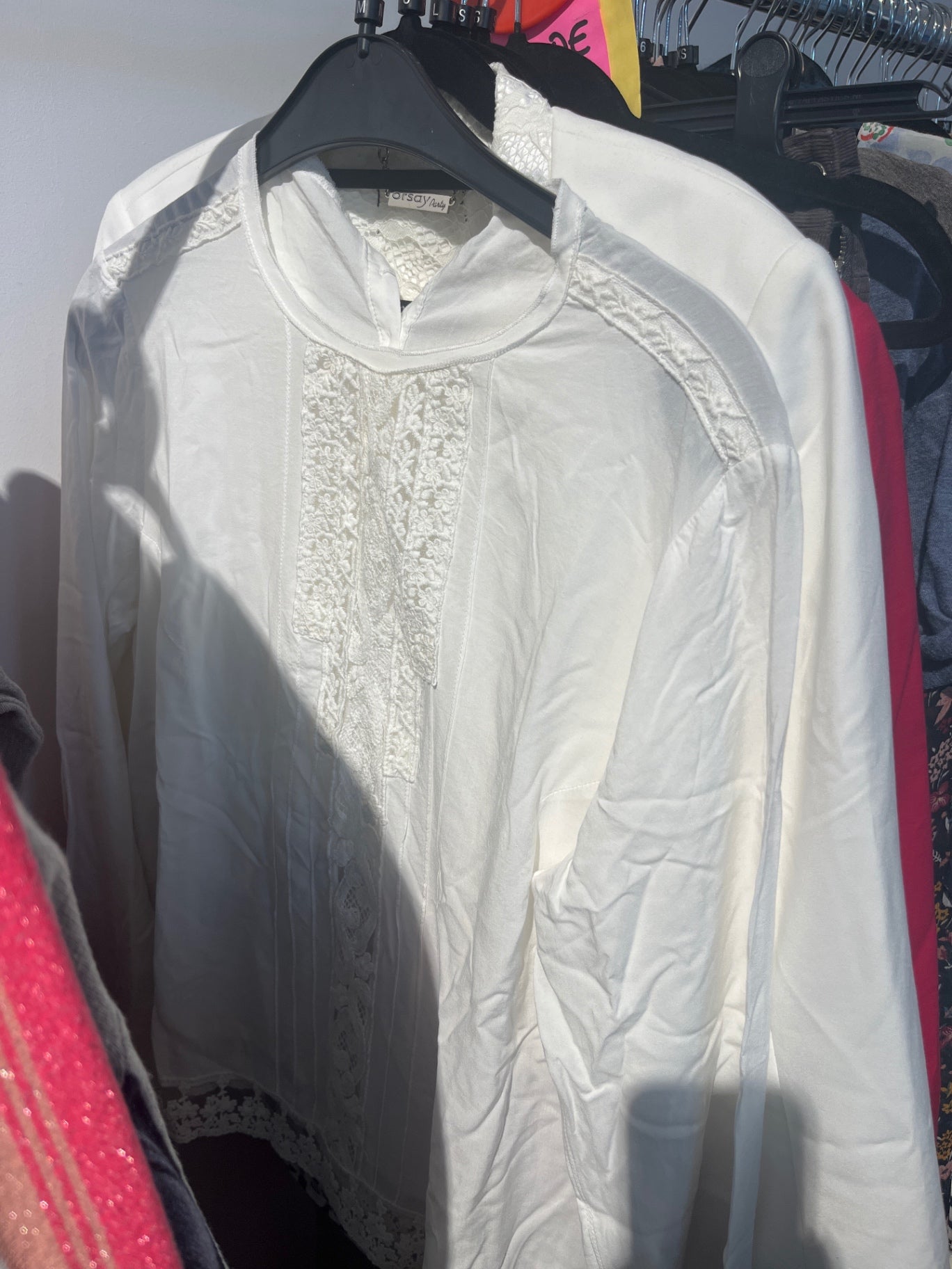 Bluse Weiß mit Spitze Gr.: M