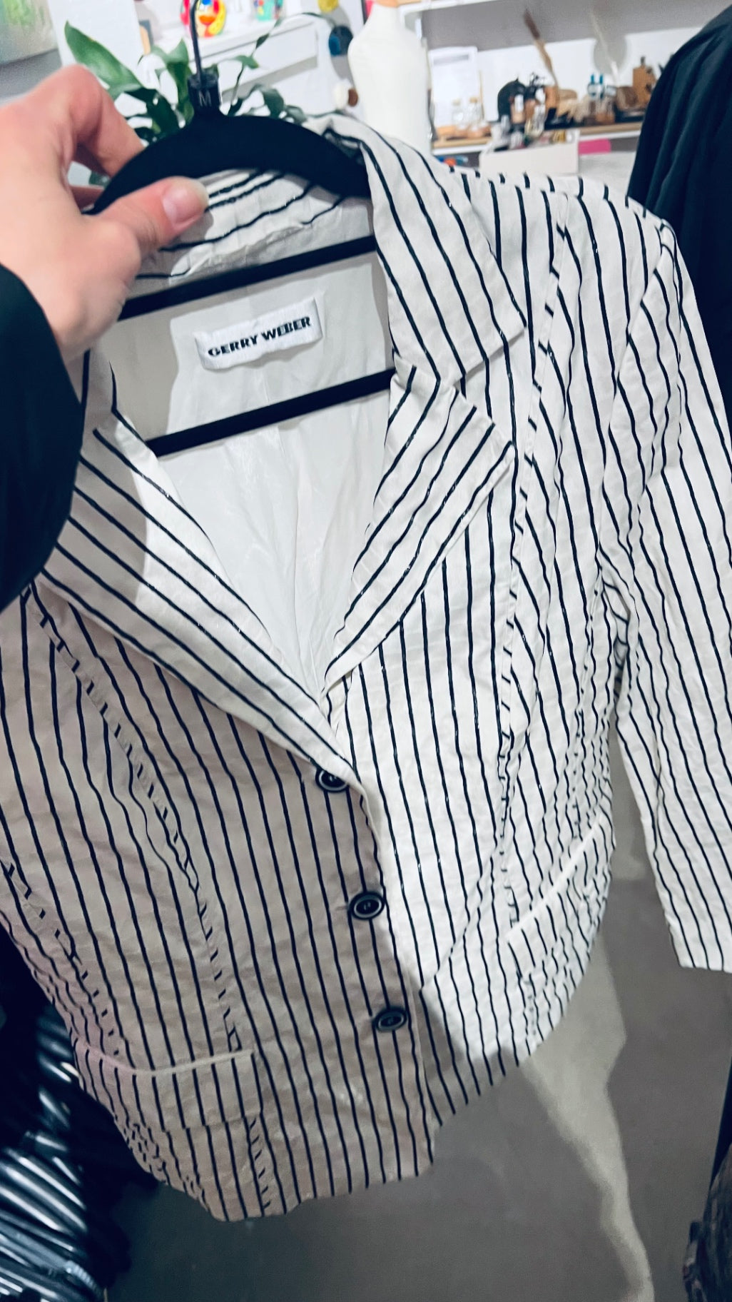 GERRY WEBER Blazer Weiß Streifen Gr.: M