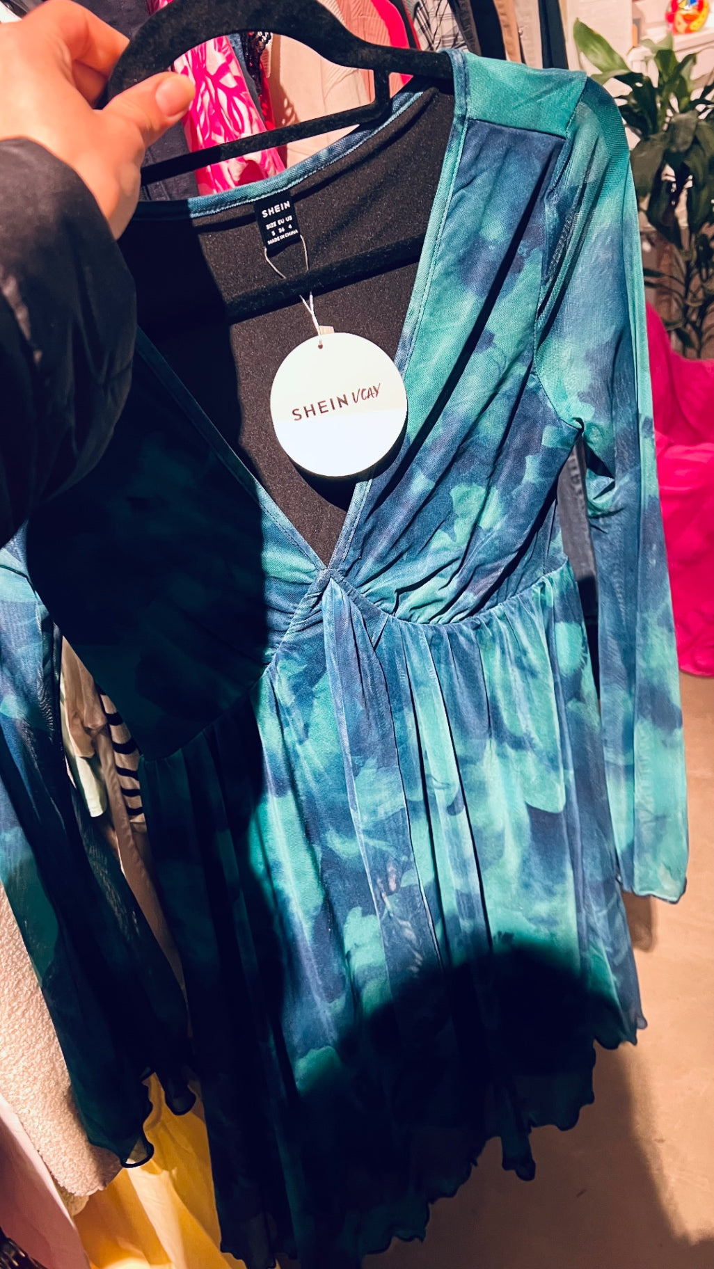 SHEIN Kleid Blau und Grün Gr.: S