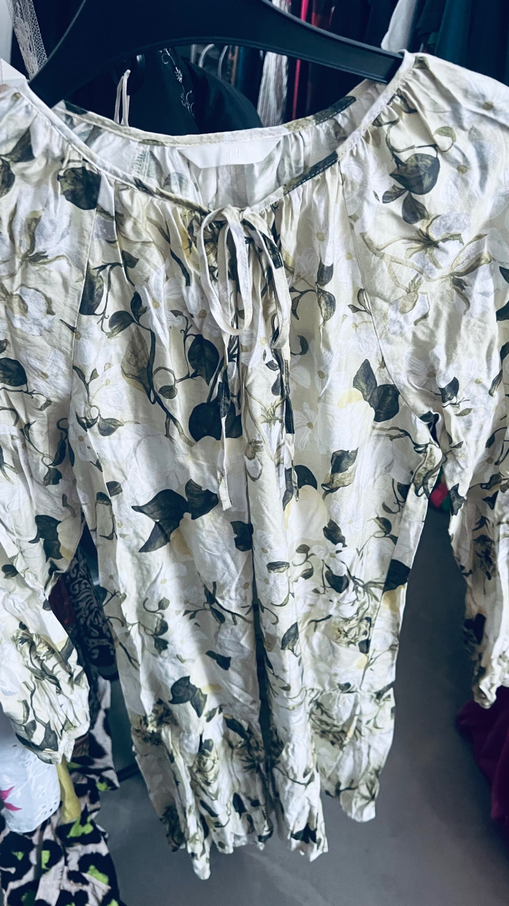 Bluse h&M Weiß Gelb Gr.: L