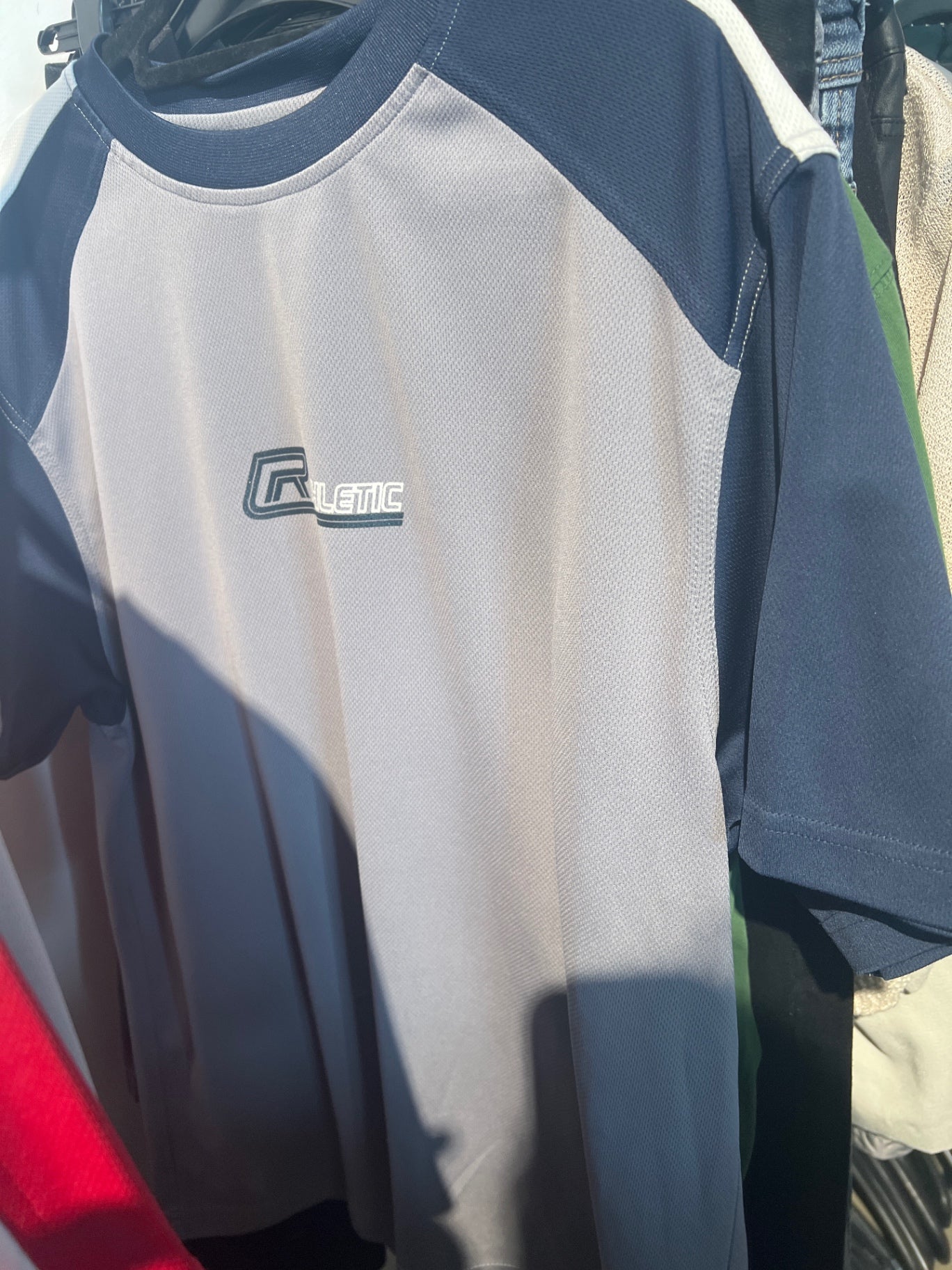 T-Shirt Grau, Dunkelblau Gr.: M